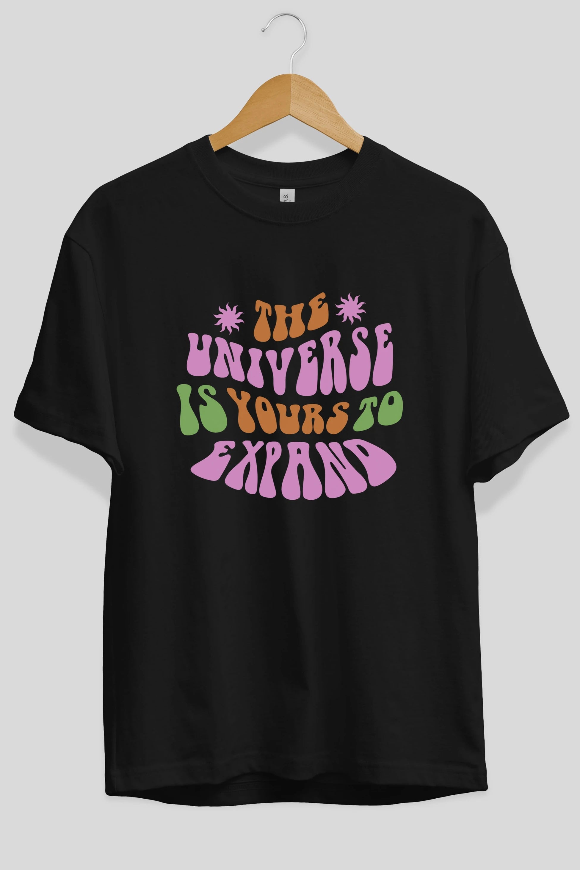 The Universe is Yours Yazılı Ön Baskılı Oversize t-shirt Erkek Kadın Unisex