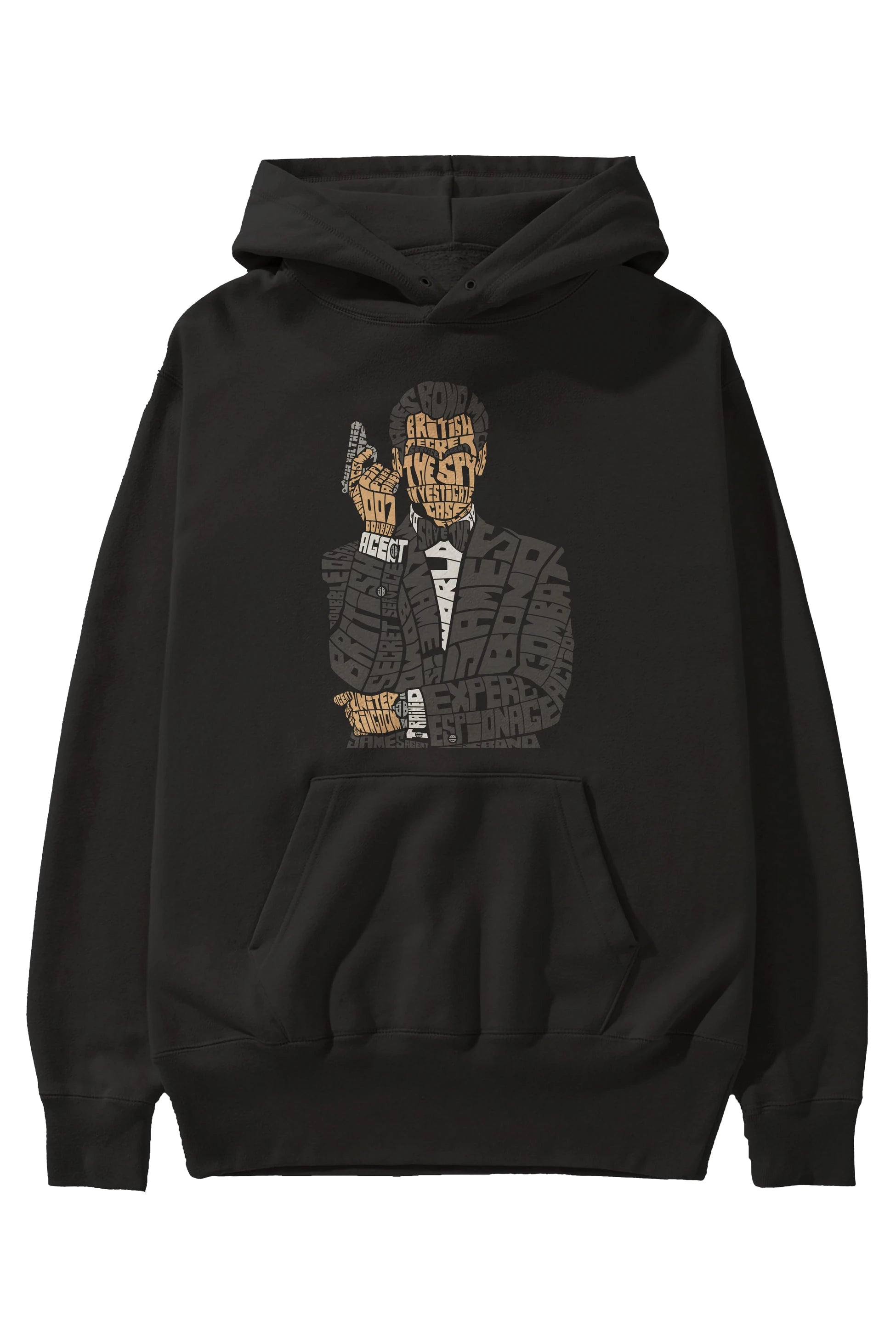 James Bond Ön Baskılı Hoodie Oversize Kapüşonlu Sweatshirt Erkek Kadın Unisex