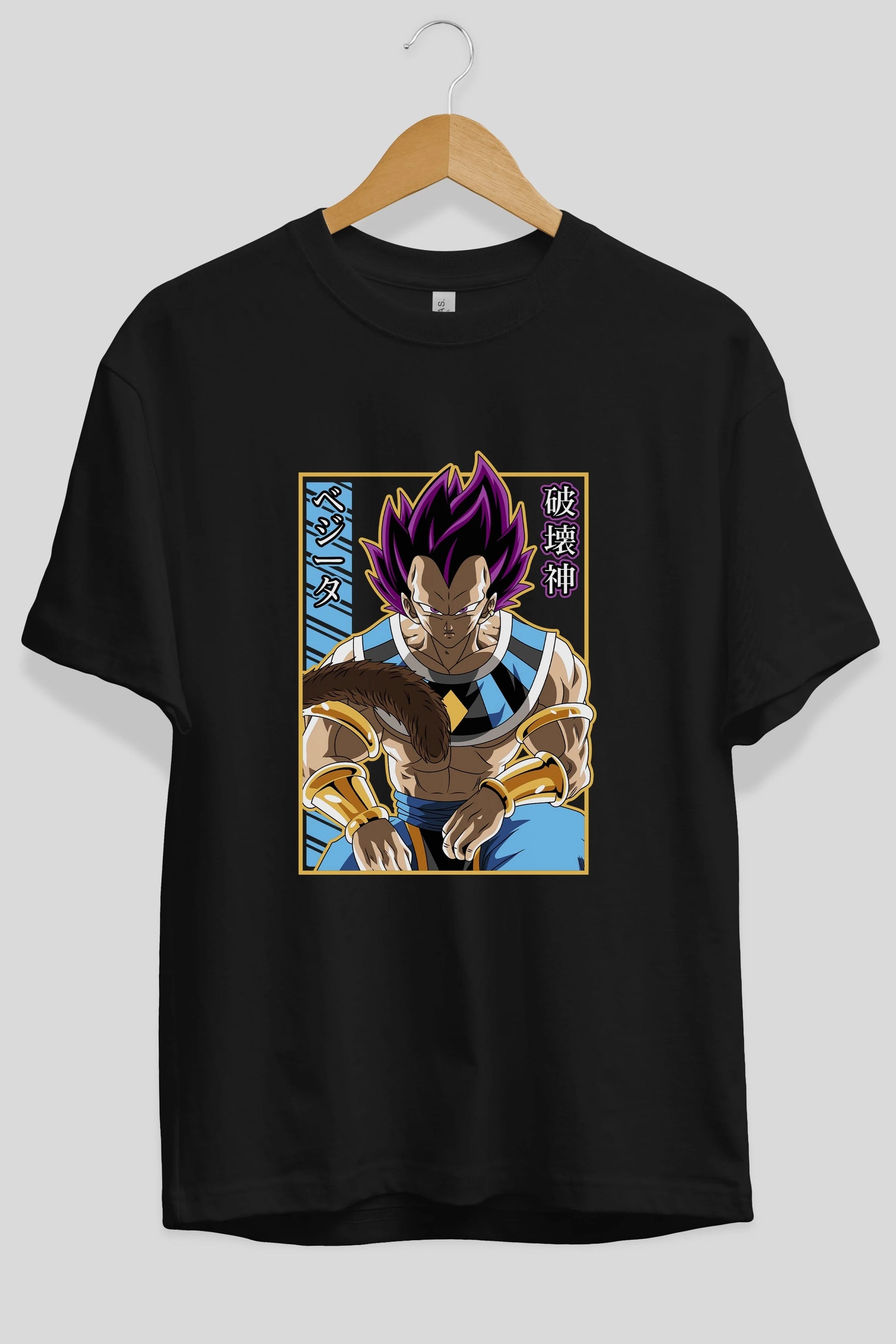 DragonBall VegetaHakaishin Anime Ön Baskılı Oversize t-shirt %100 pamuk Erkek Kadın Unisex