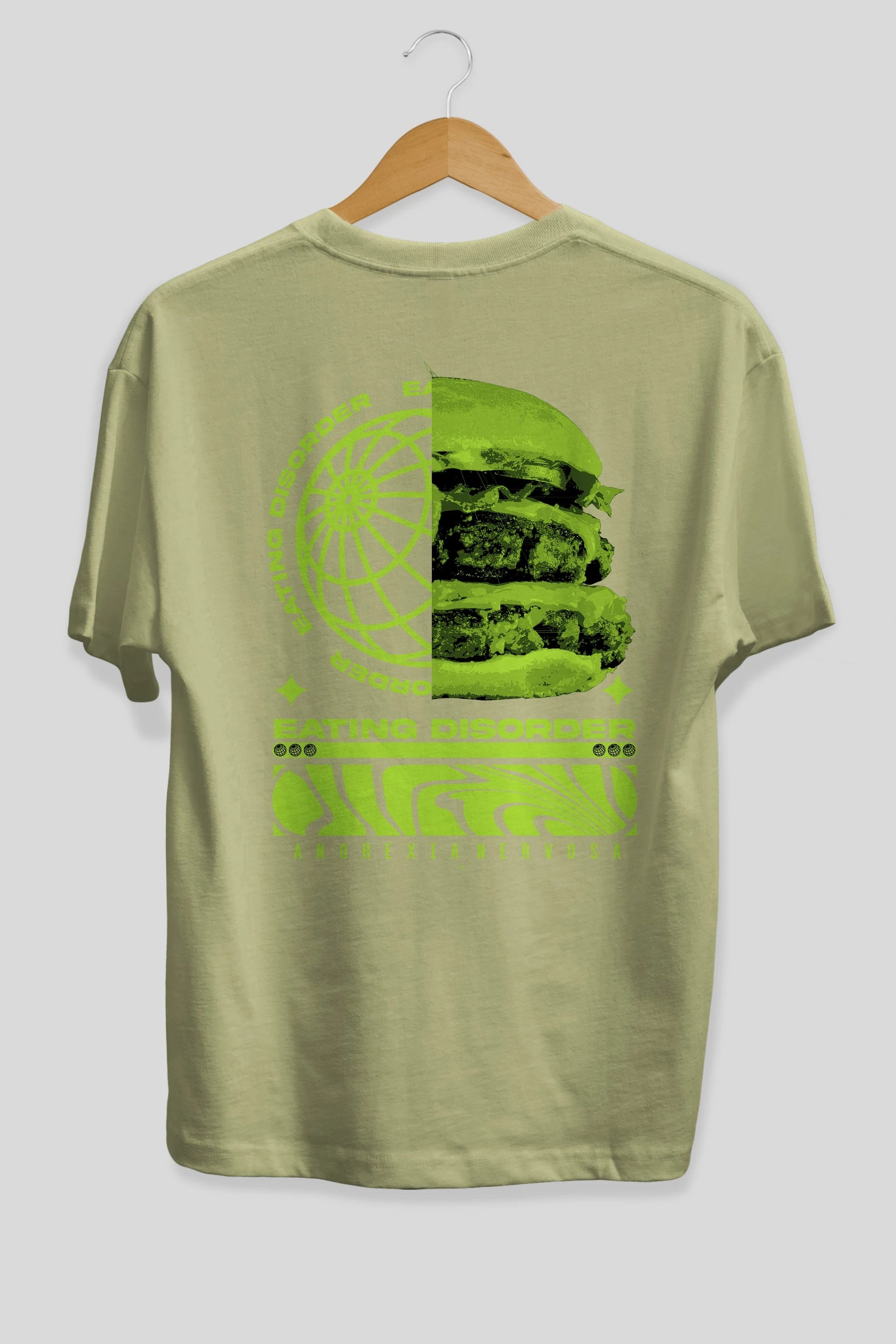Eating Disorder Arka Baskılı Oversize t-shirt Erkek Kadın Unisex