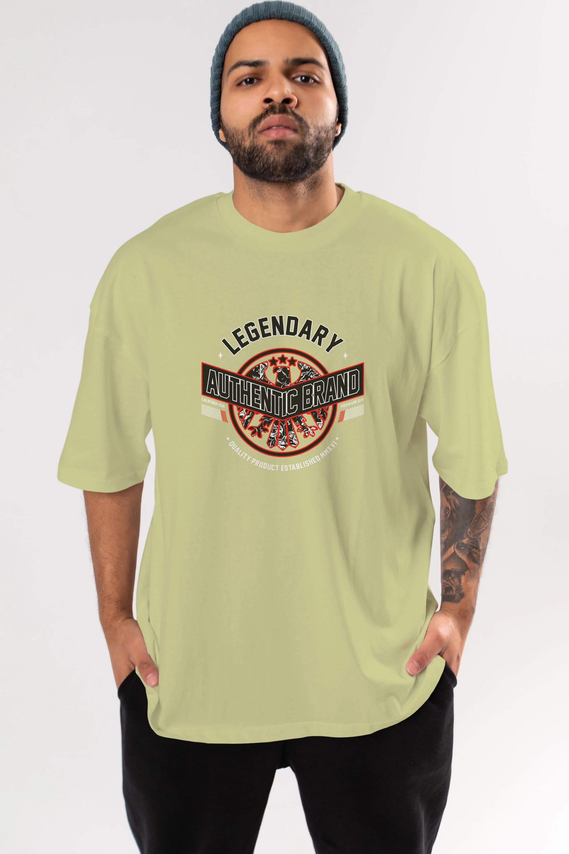 Legendary Brand Ön Baskılı Oversize t-shirt Erkek Kadın Unisex