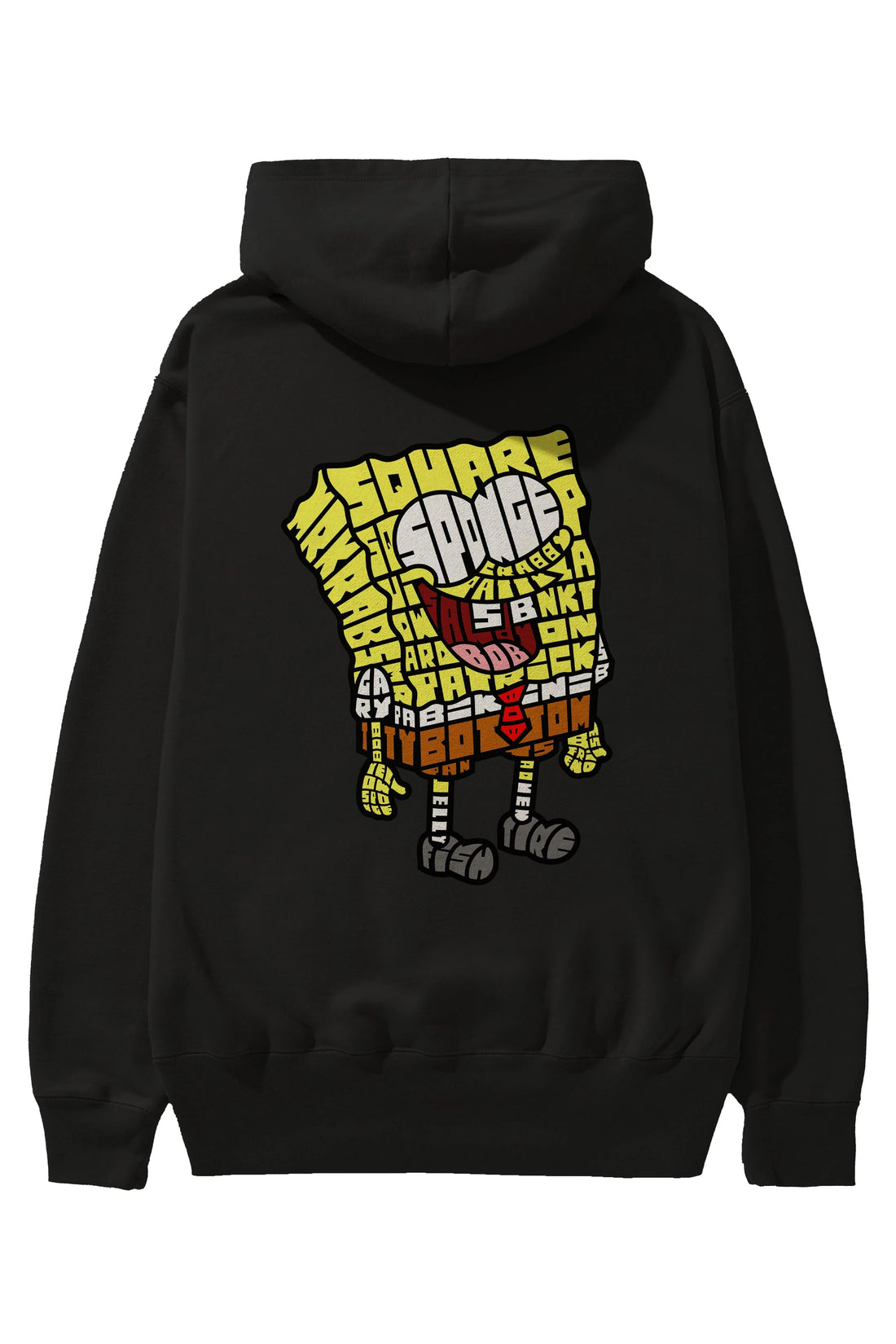 Yellow Sponge Arka Baskılı Hoodie Oversize Kapüşonlu Sweatshirt Erkek Kadın Unisex