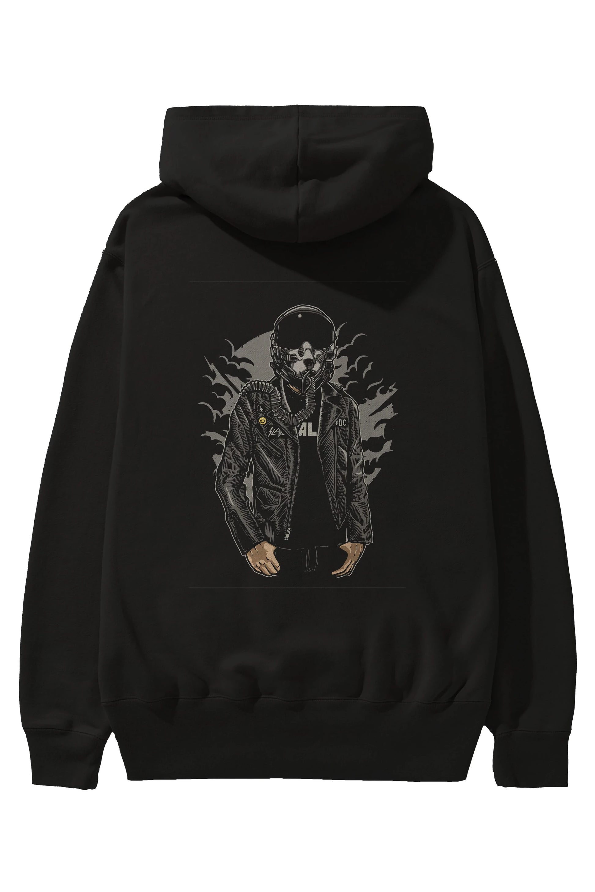 Sky Fighter Arka Baskılı Hoodie Oversize Kapüşonlu Sweatshirt Erkek Kadın Unisex