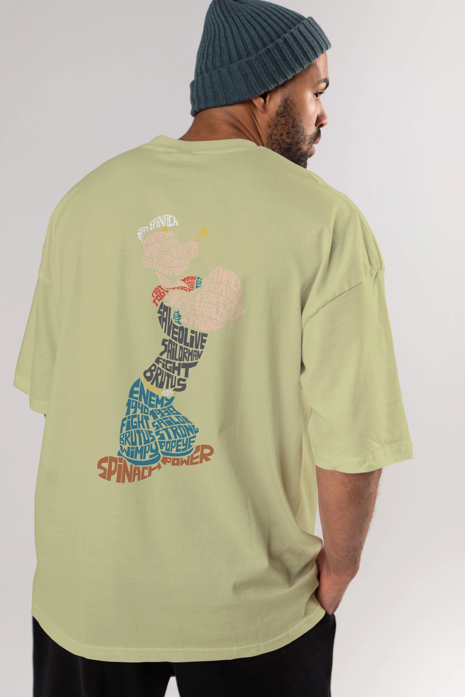 Sailorman Arka Baskılı Oversize t-shirt %100 pamuk Erkek Kadın Unisex
