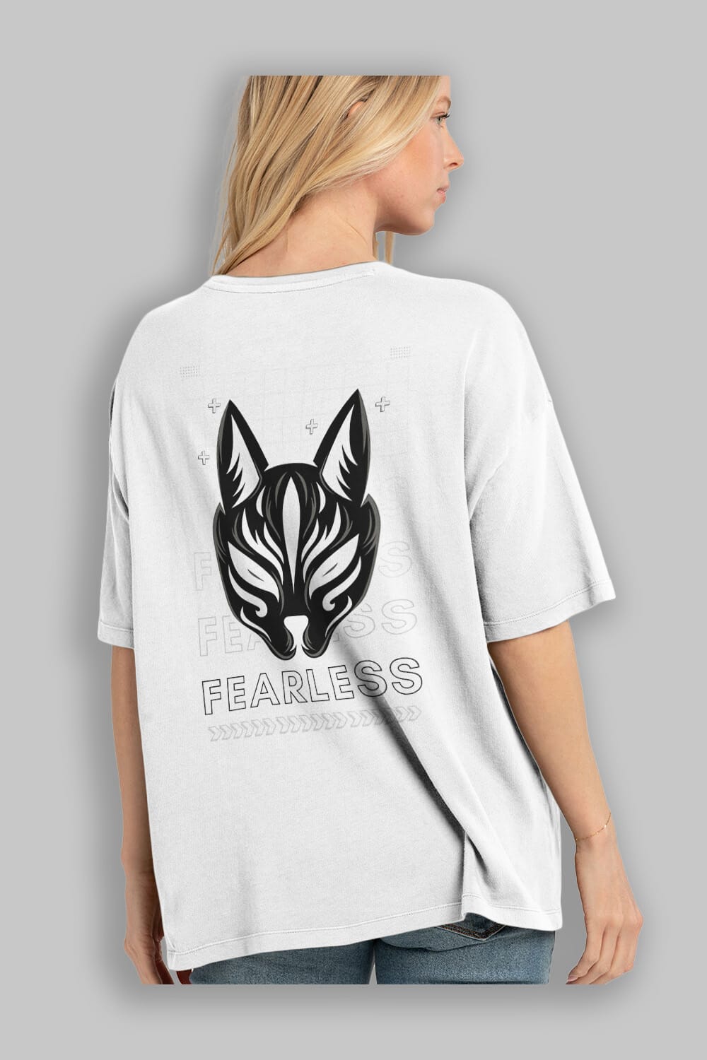 Fearless Yazılı Arka Baskılı Oversize t-shirt Erkek Kadın Unisex