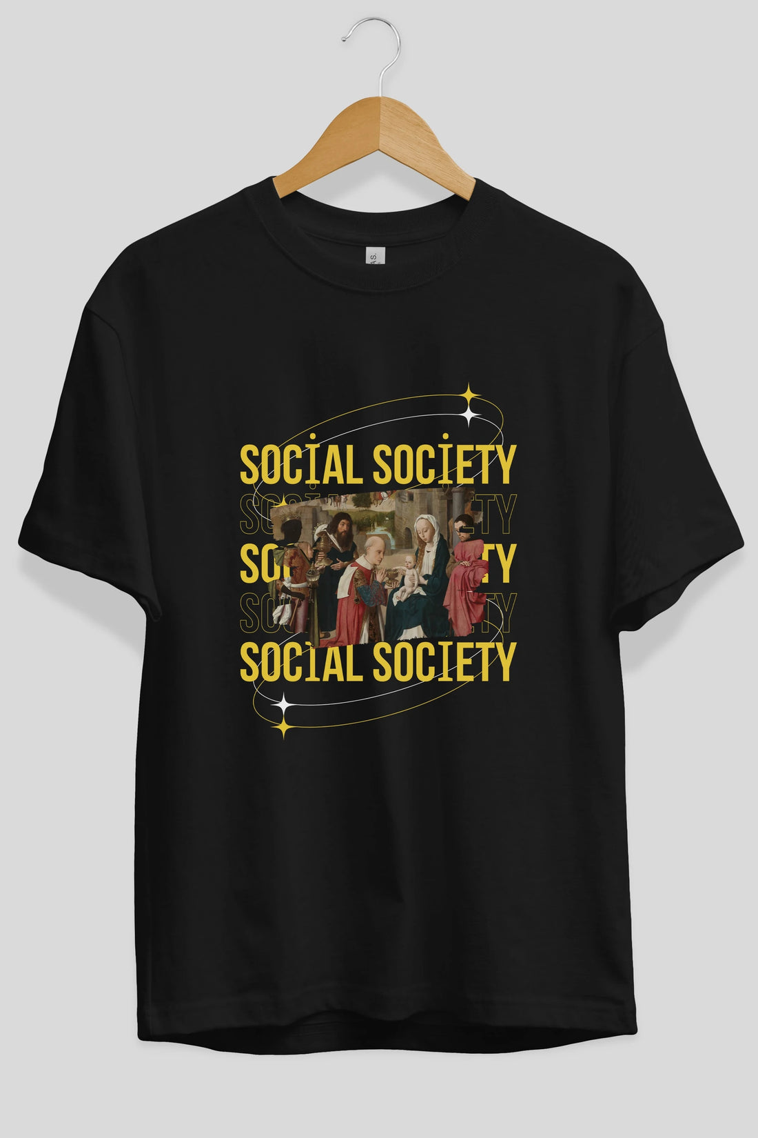 Social Society Yazılı Ön Baskılı Oversize t-shirt Erkek Kadın Unisex