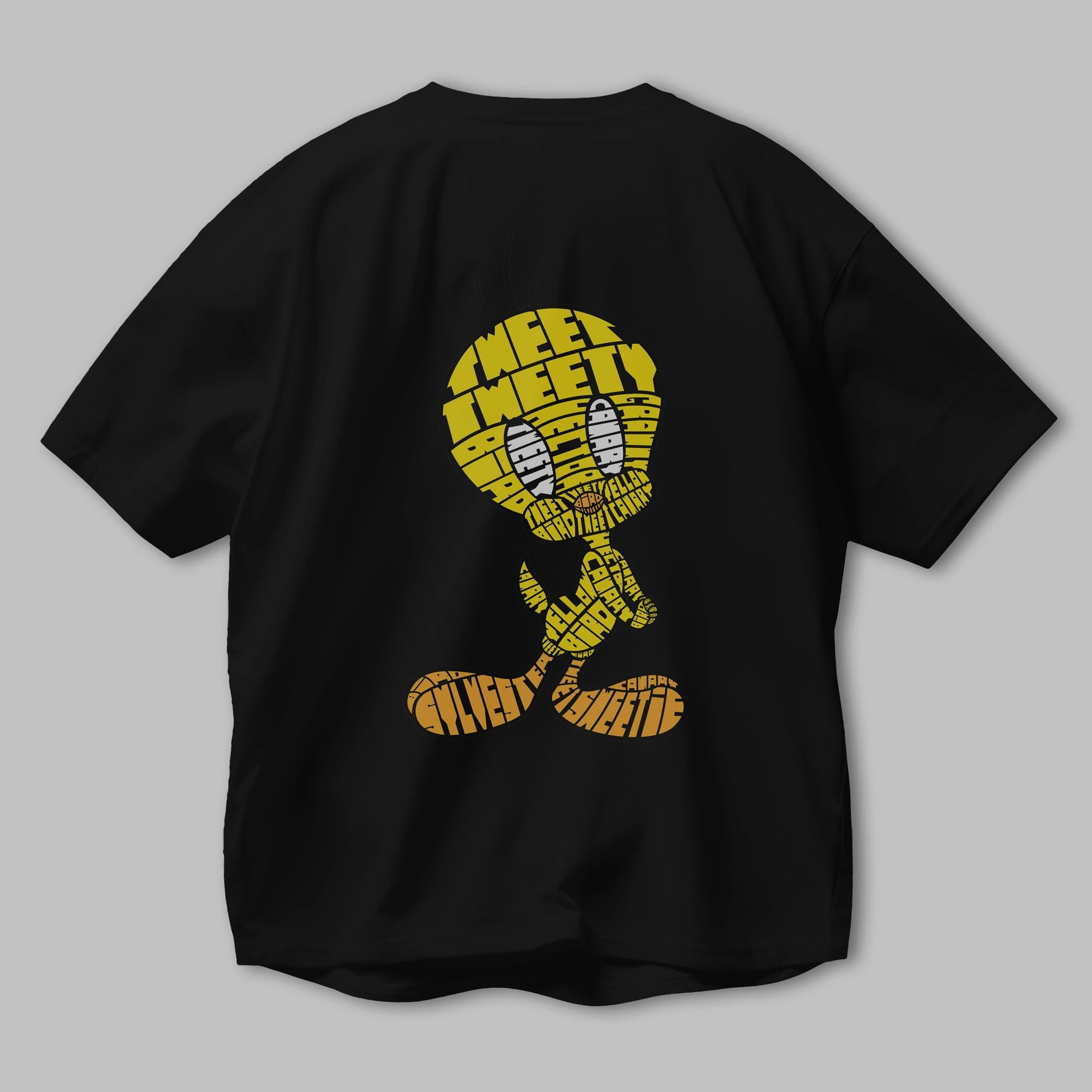 Tweety Arka Baskılı Oversize t-shirt %100 pamuk Erkek Kadın Unisex