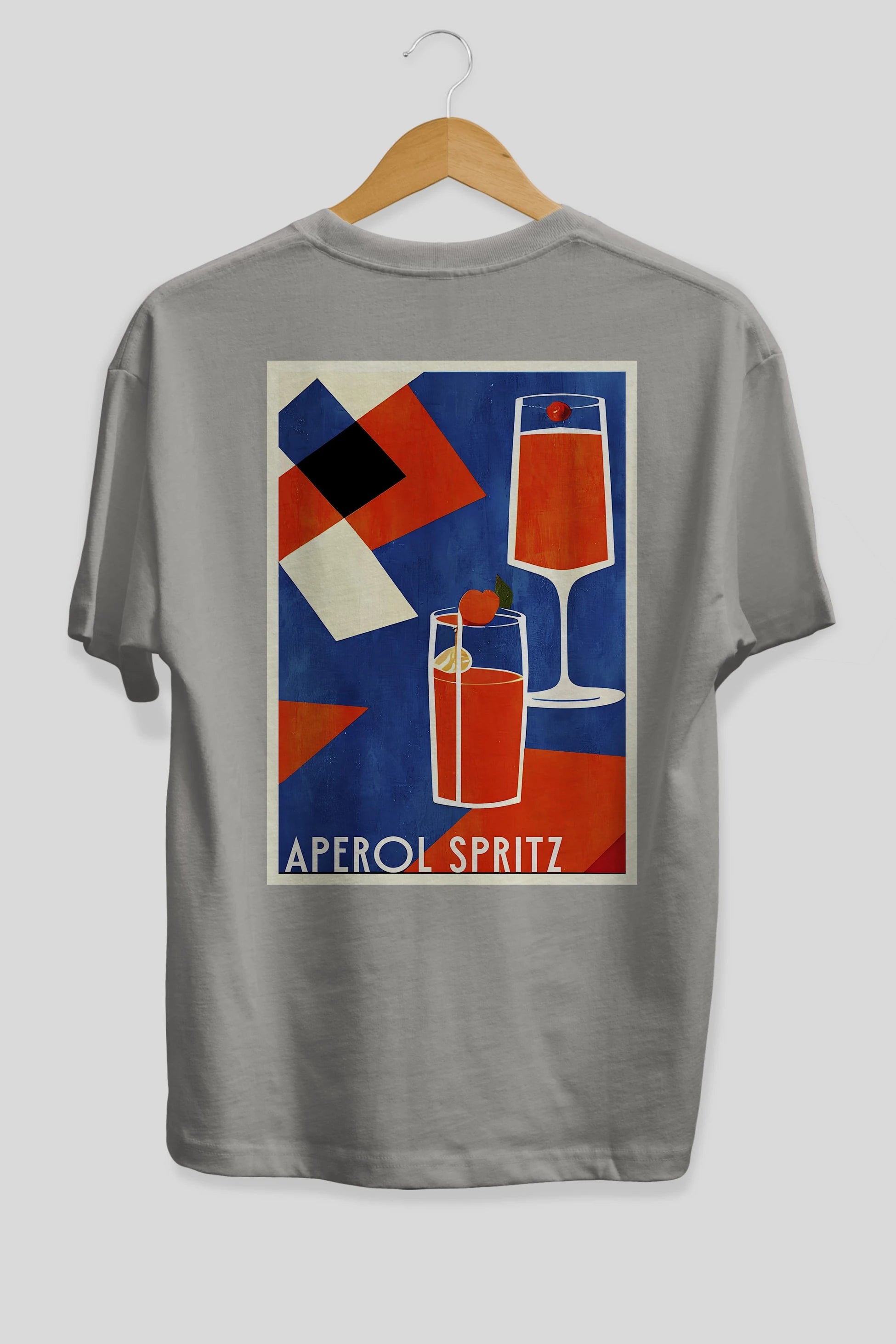 Aperol Spritz 4 Arka Baskılı Oversize t-shirt Erkek Kadın Unisex %100 Pamuk Bisiklet Yaka tişort