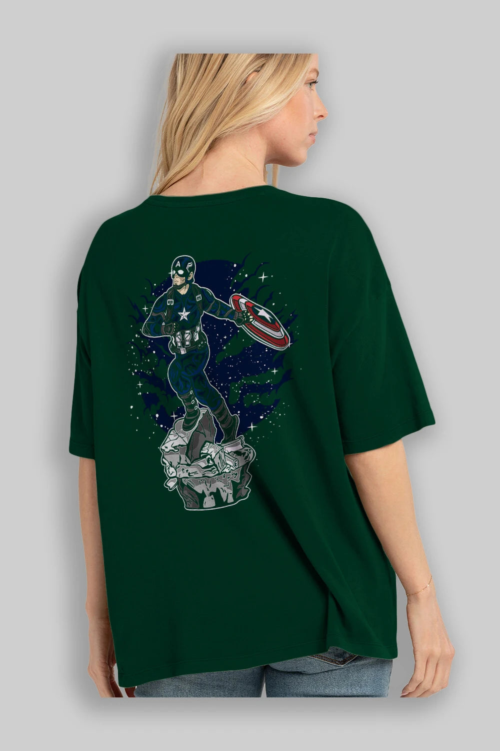 CAPTAIN AMERICA Arka Baskılı Oversize t-shirt Erkek Kadın Unisex %100 Pamuk