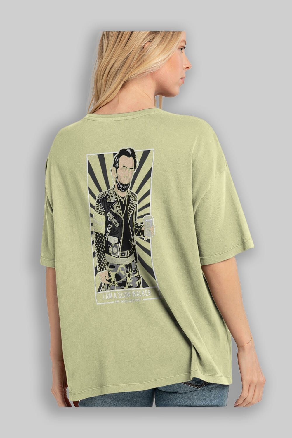 Lincoln Street Punk Arka Baskılı Oversize t-shirt Erkek Kadın Unisex %100 Pamuk tişort