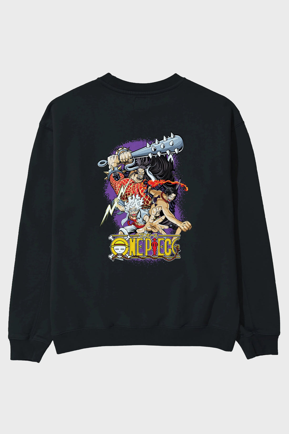 ONE PIECE (6) Anime Arka Baskılı Oversize Sweatshirt Erkek Kadın Unisex