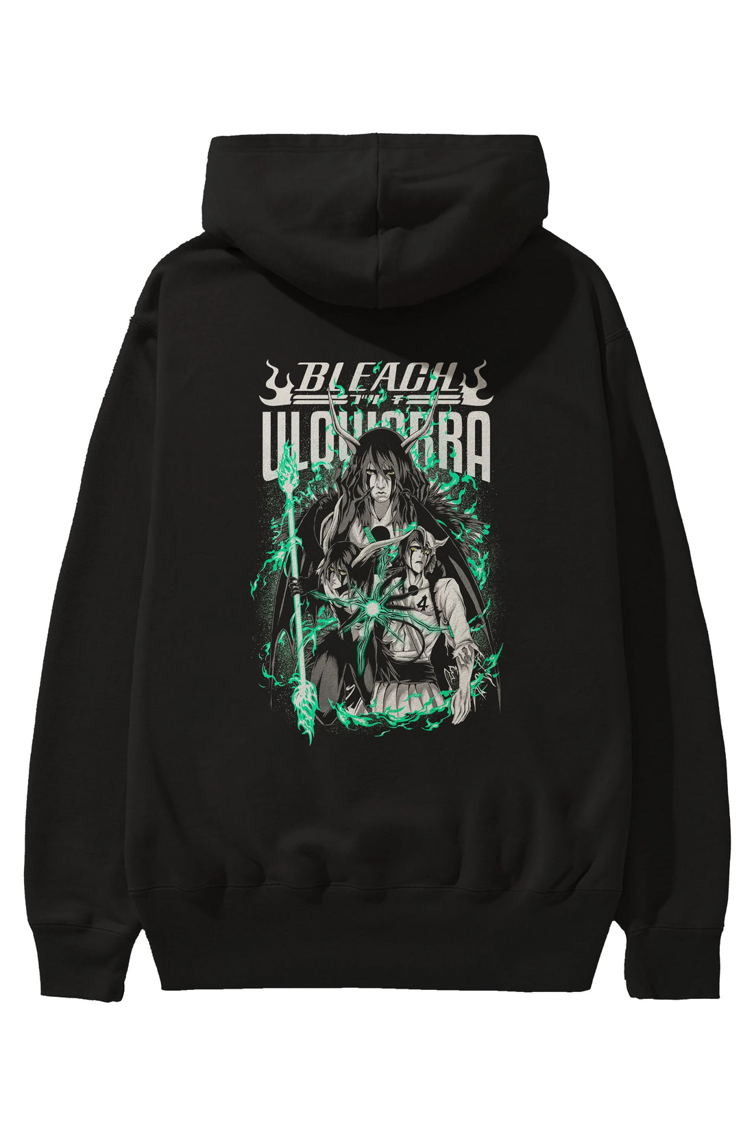 BLEACH(ULQUIARRA) Anime Arka Baskılı Hoodie Oversize Kapüşonlu Sweatshirt Erkek Kadın Unisex