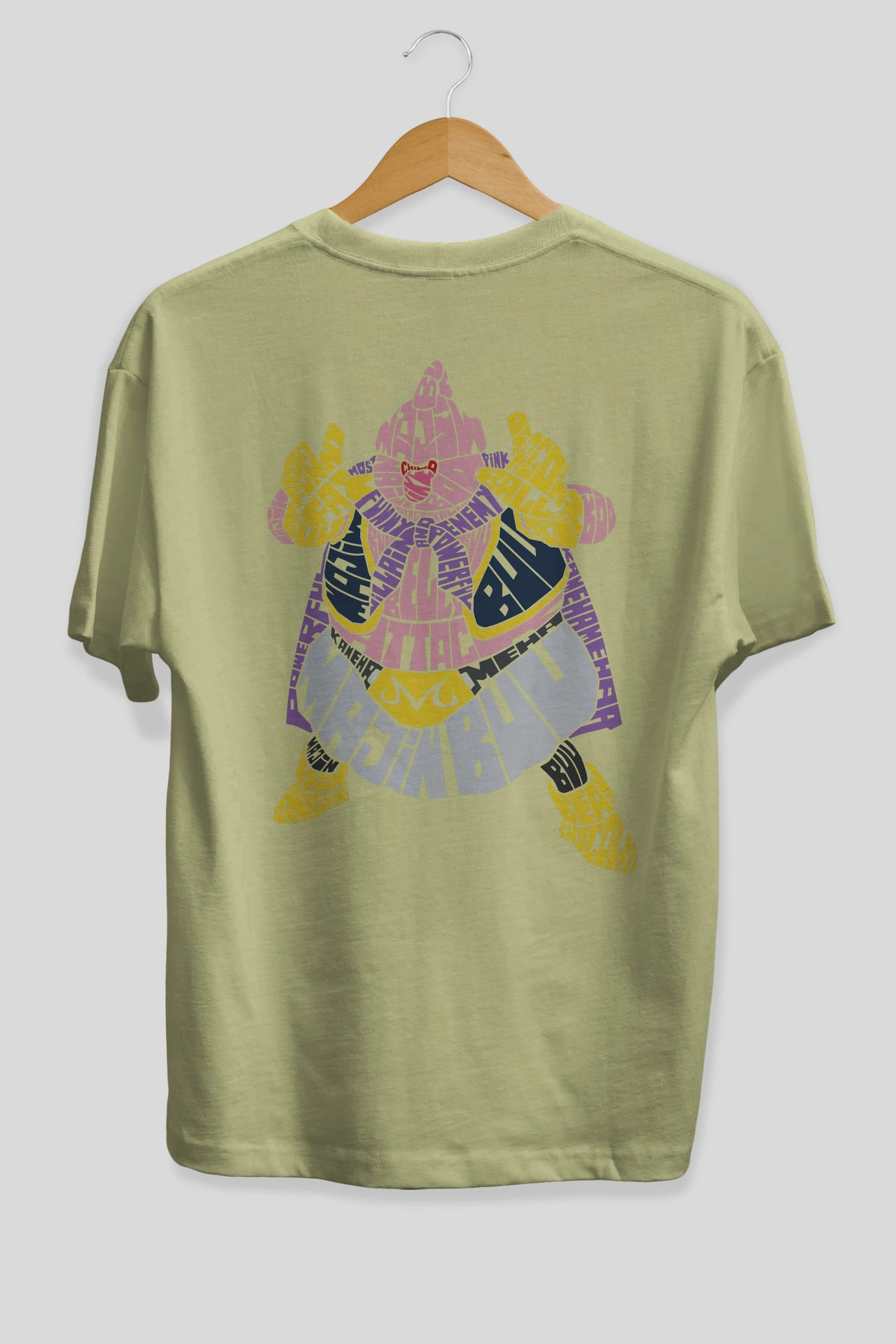 Majin Buu Arka Baskılı Oversize t-shirt %100 pamuk Erkek Kadın Unisex