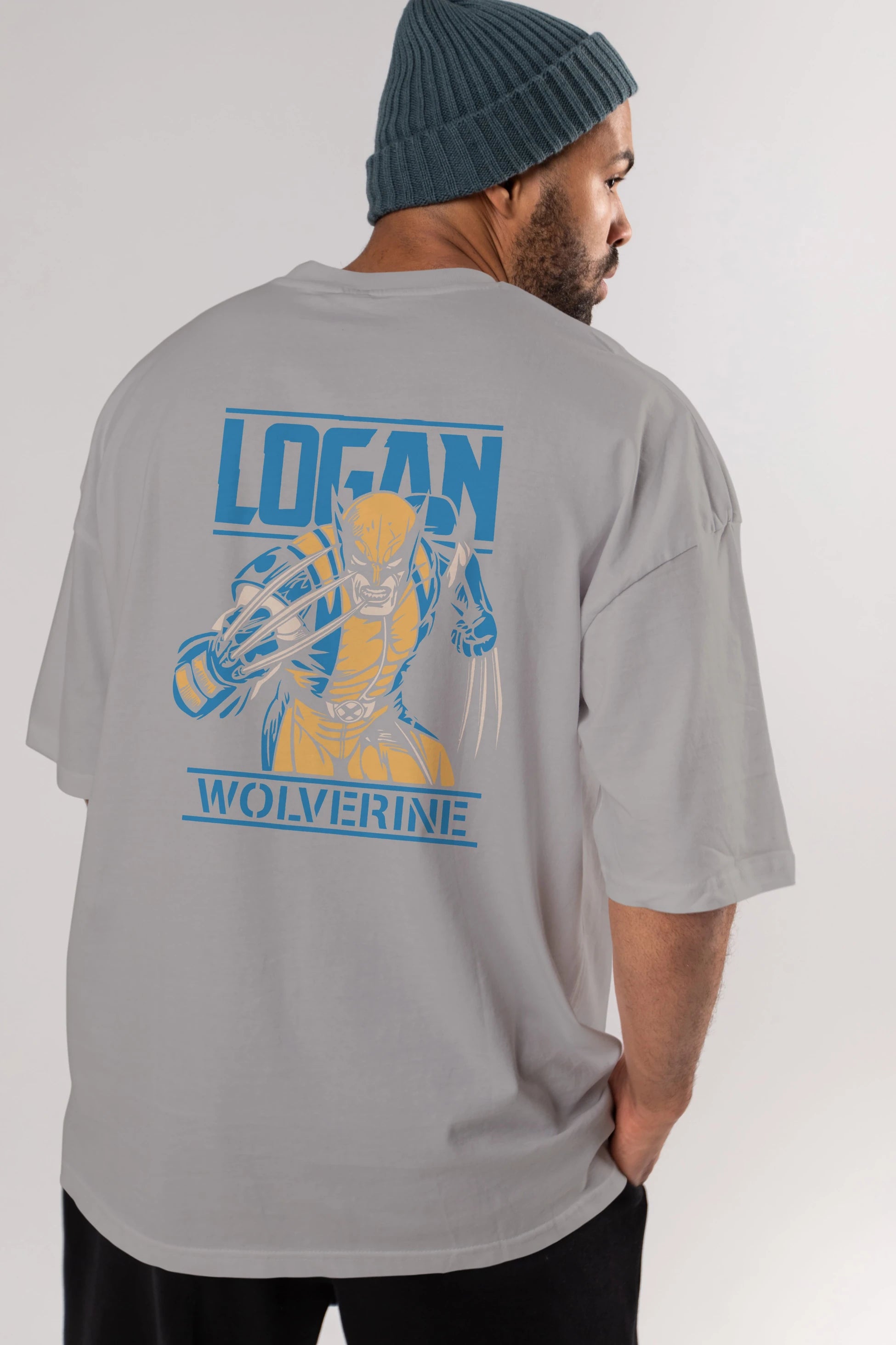 Wolverine Logan Arka Baskılı Oversize t-shirt Erkek Kadın Unisex %100 Pamuk Bisiklet Yaka tişort
