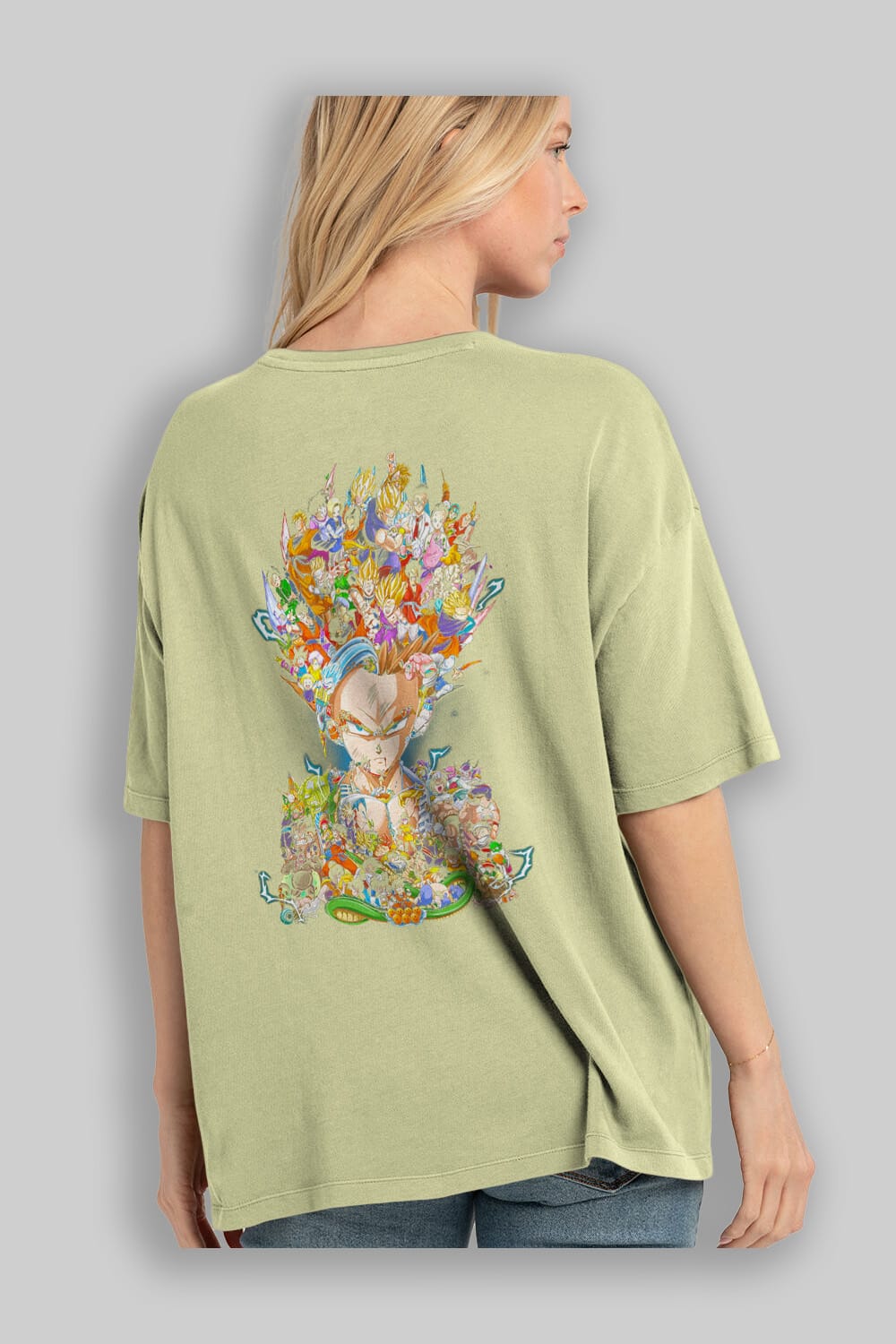 DRAGON BALL ART (2) Anime Arka Baskılı Oversize t-shirt Erkek Kadın Unisex