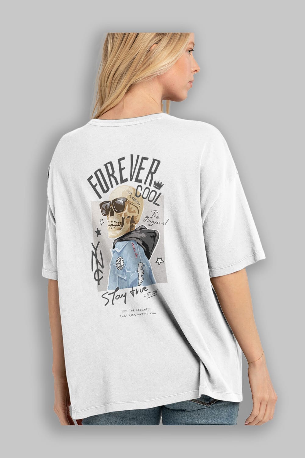 Teddy Bear Forever Cool Arka Baskılı Oversize t-shirt Erkek Kadın Unisex %100 Pamuk