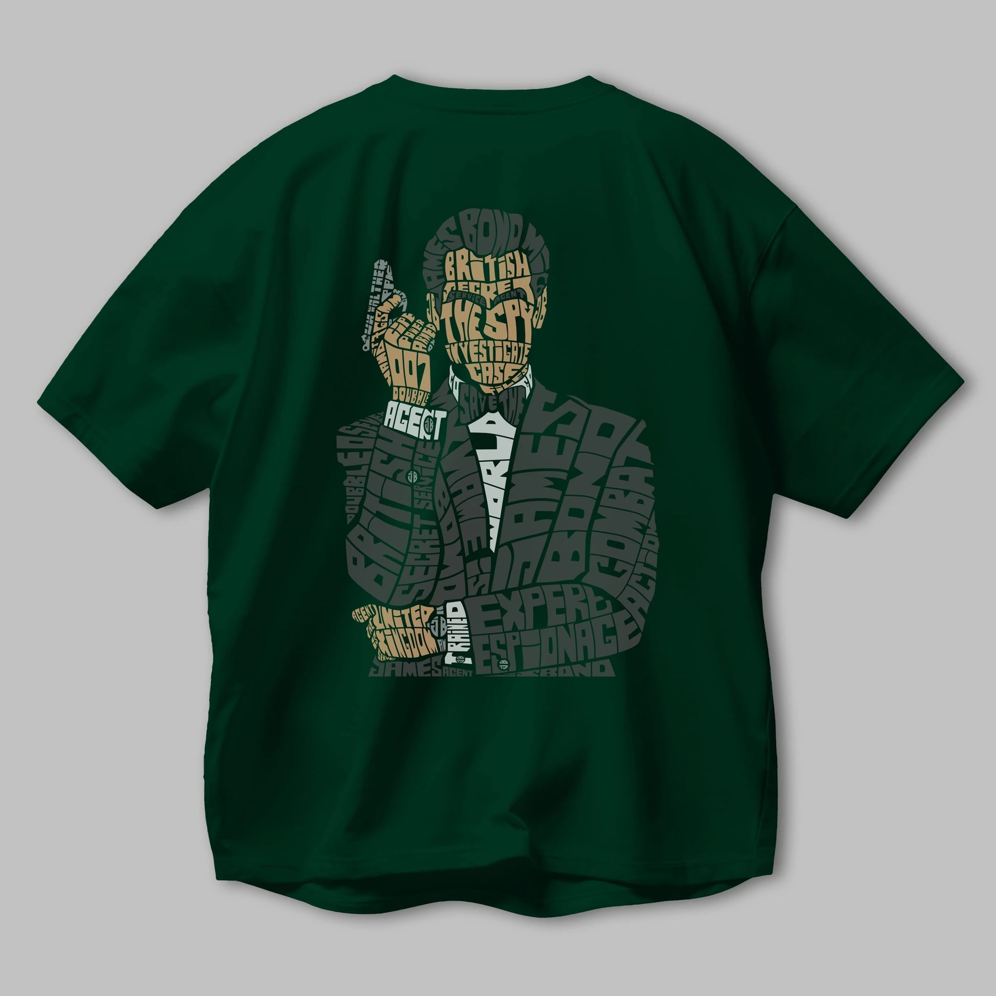 James Bond Arka Baskılı Oversize t-shirt %100 pamuk Erkek Kadın Unisex