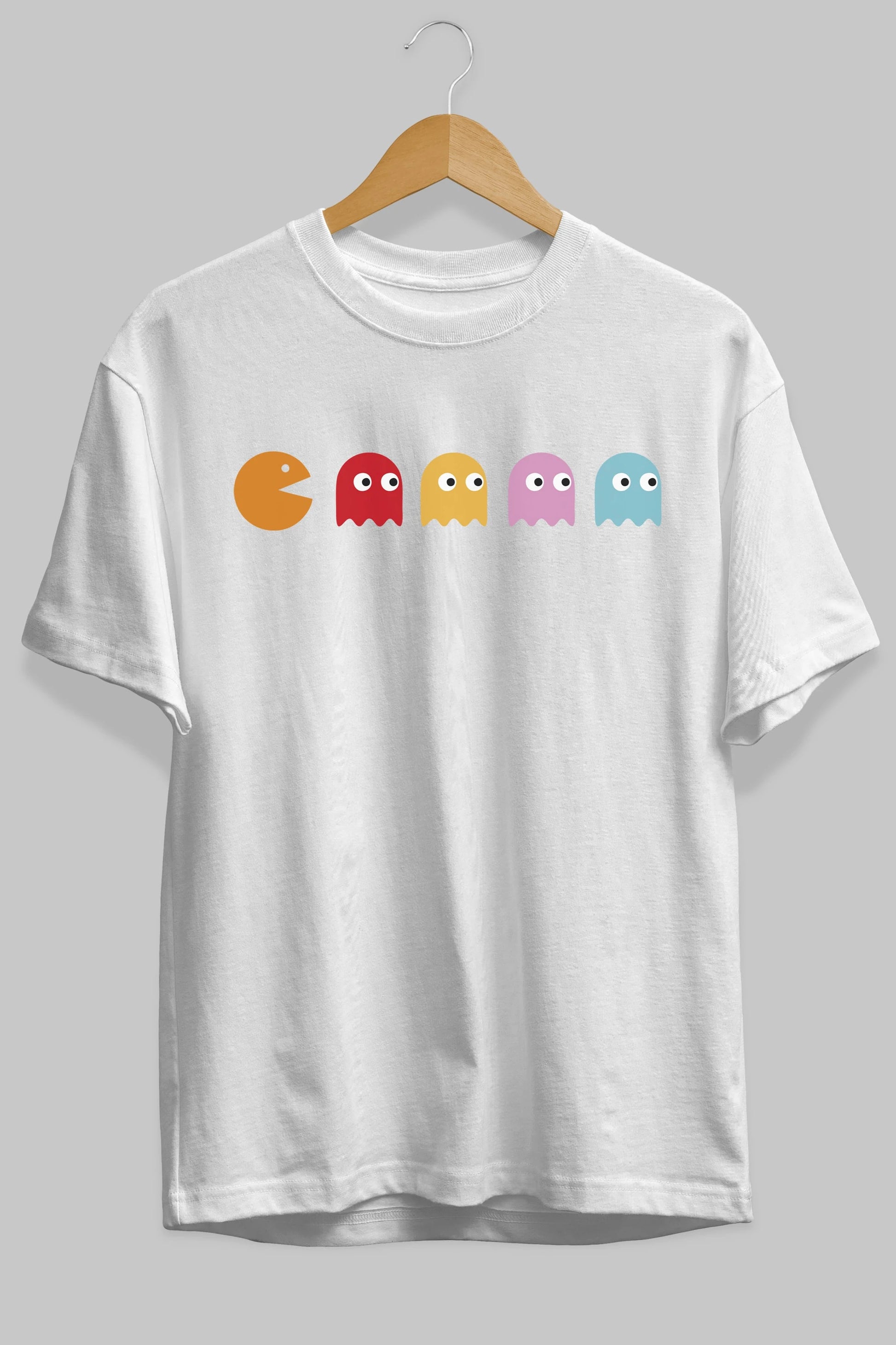 Pac-Man game Ön Baskılı Oversize t-shirt %100 pamuk Erkek Kadın Unisex