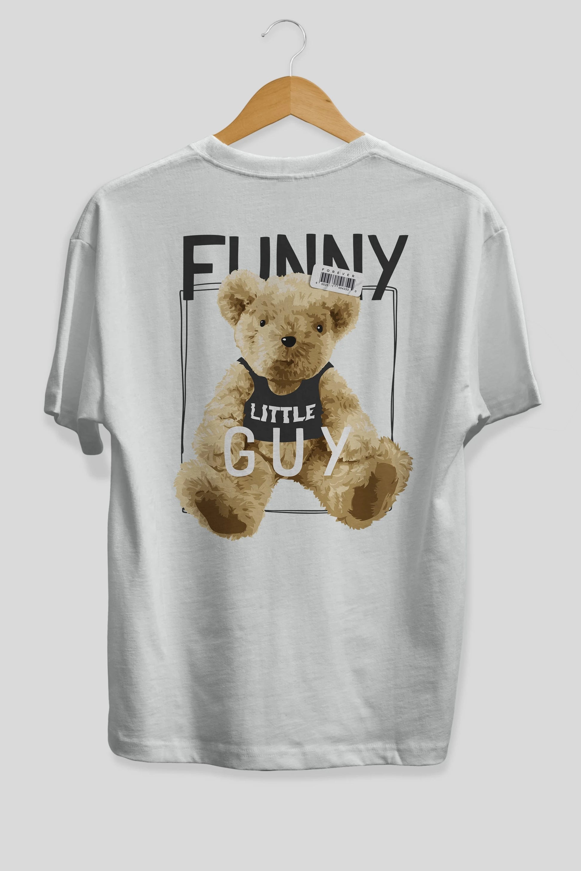 Teddy Bear Funny Arka Baskılı Oversize t-shirt Erkek Kadın Unisex %100 Pamuk