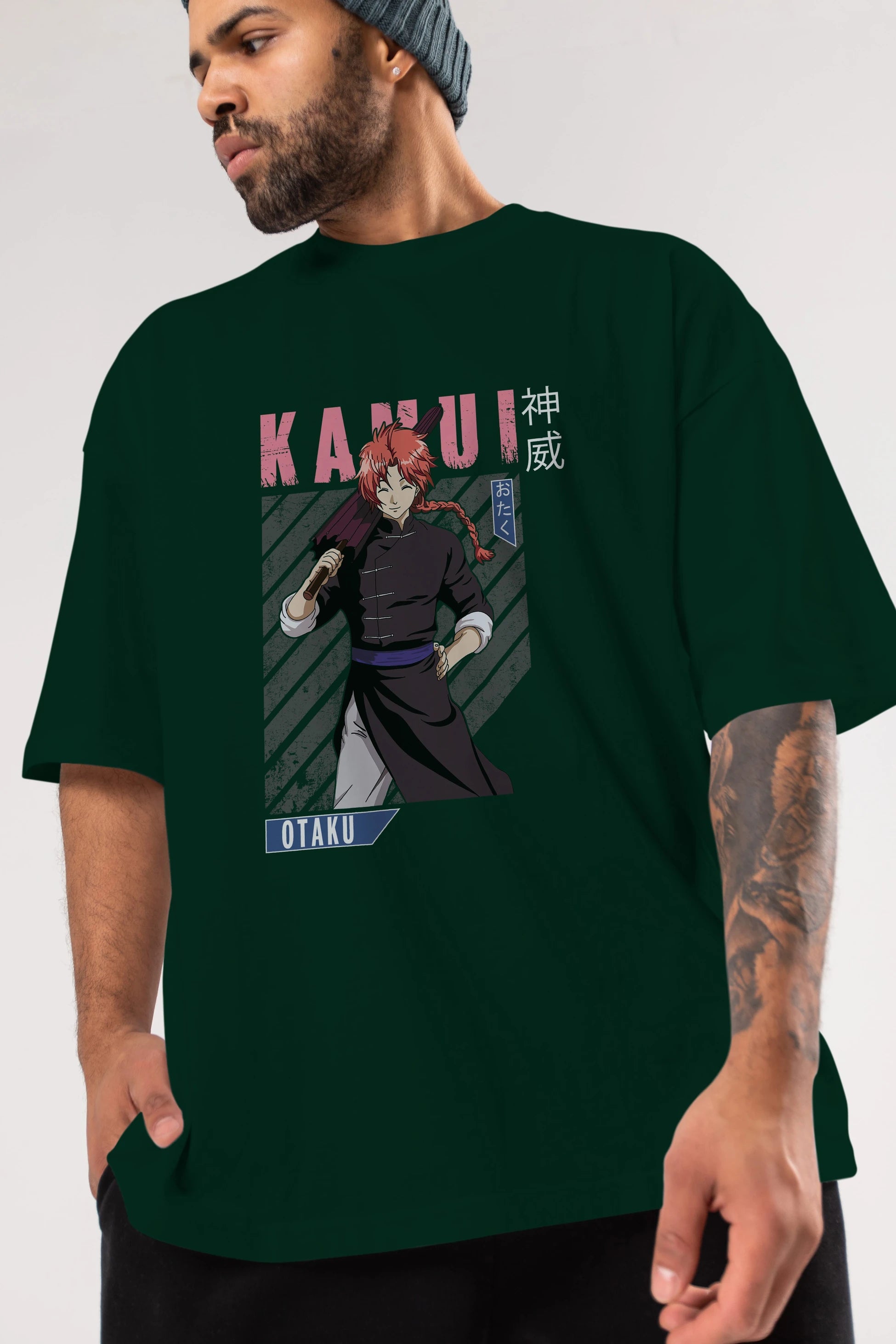 Kamui GINTAMA 1 Anime Ön Baskılı Oversize t-shirt %100 pamuk Erkek Kadın Unisex