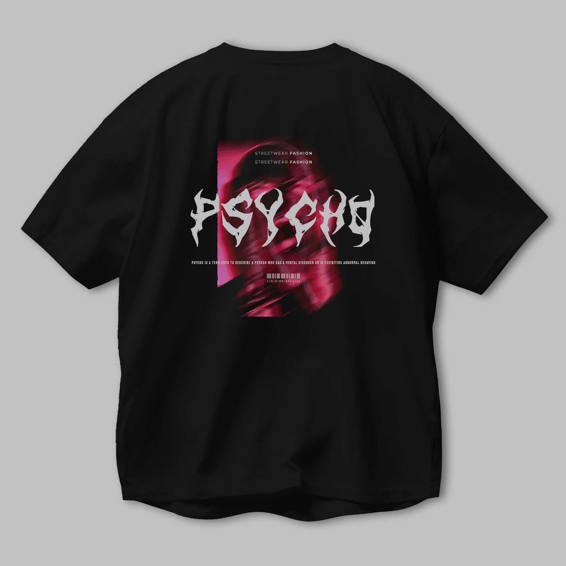 Psycho Streetwear Arka Baskılı Oversize t-shirt Erkek Kadın Unisex