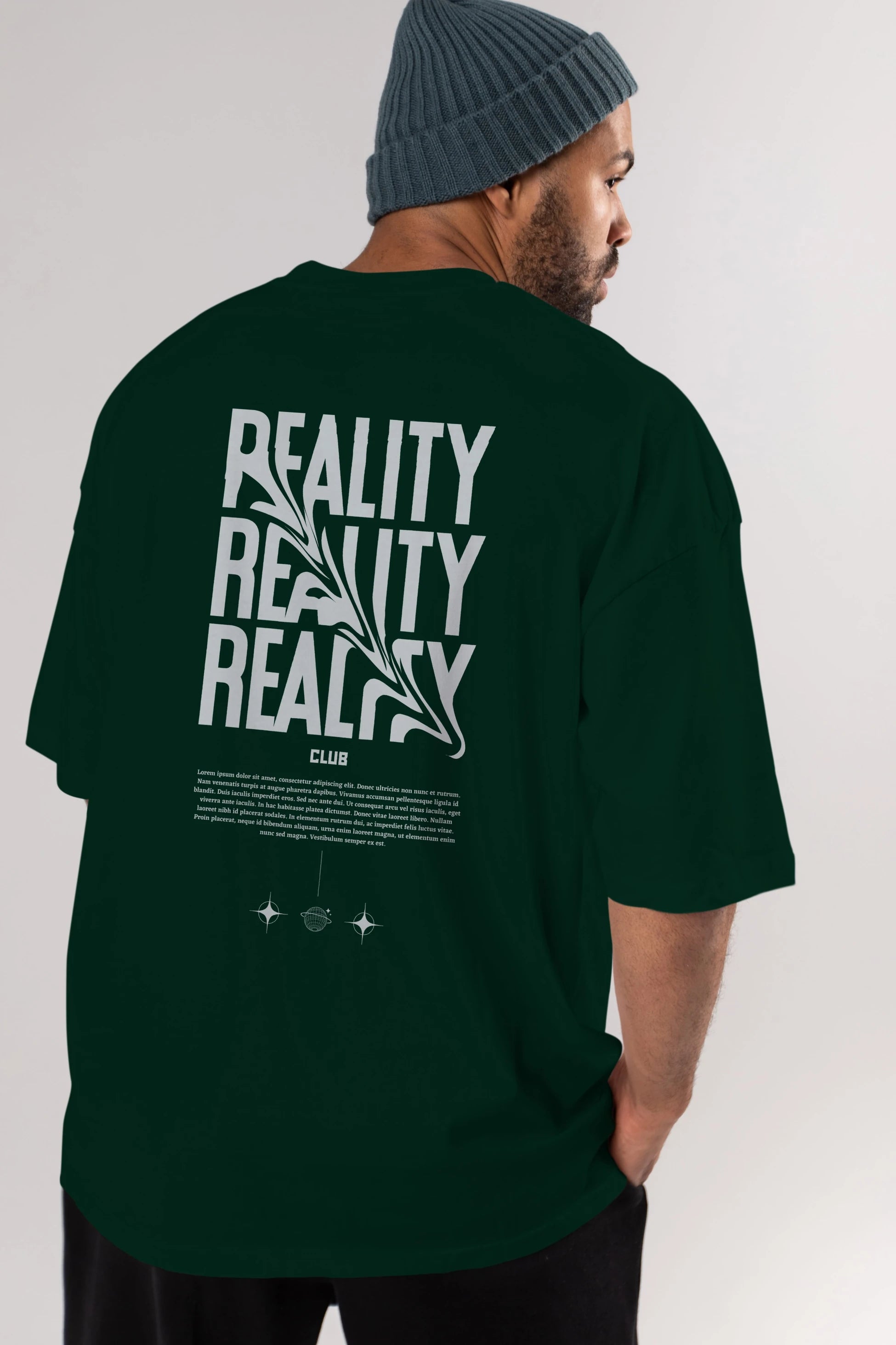Reality Yazılı Arka Baskılı Oversize t-shirt Erkek Kadın Unisex