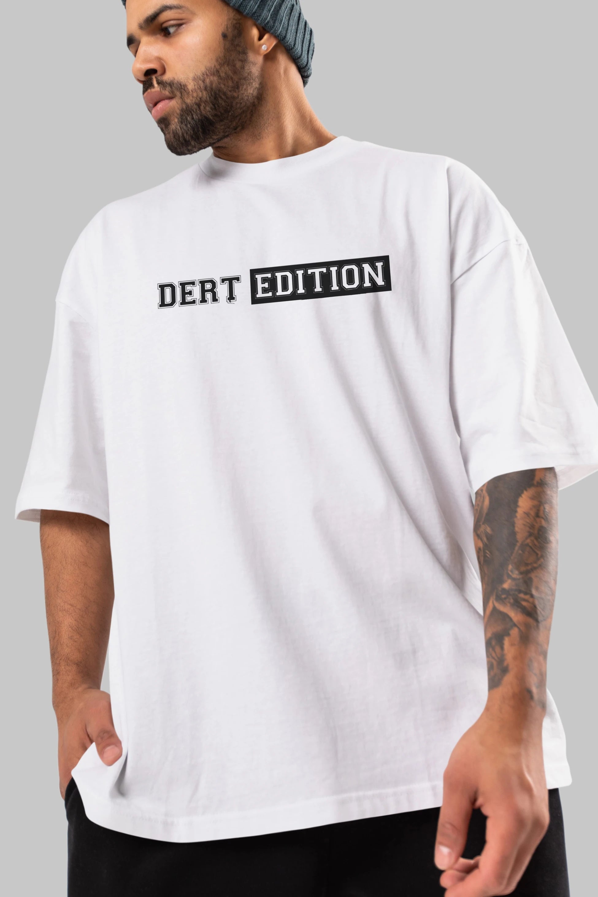 Dert Edition Ön Baskılı Oversize t-shirt %100 pamuk Erkek Kadın Unisex