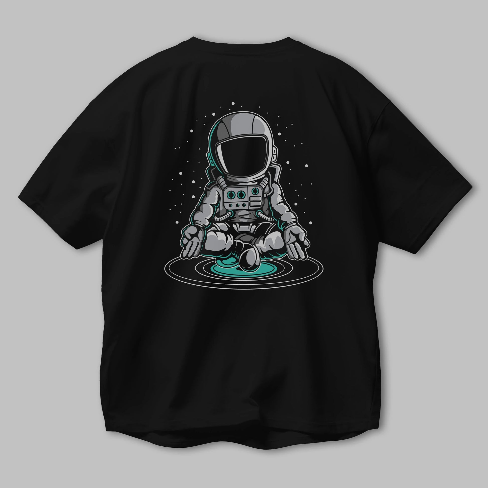 Astronaut Meditation Arka Baskılı Oversize t-shirt Erkek Kadın Unisex