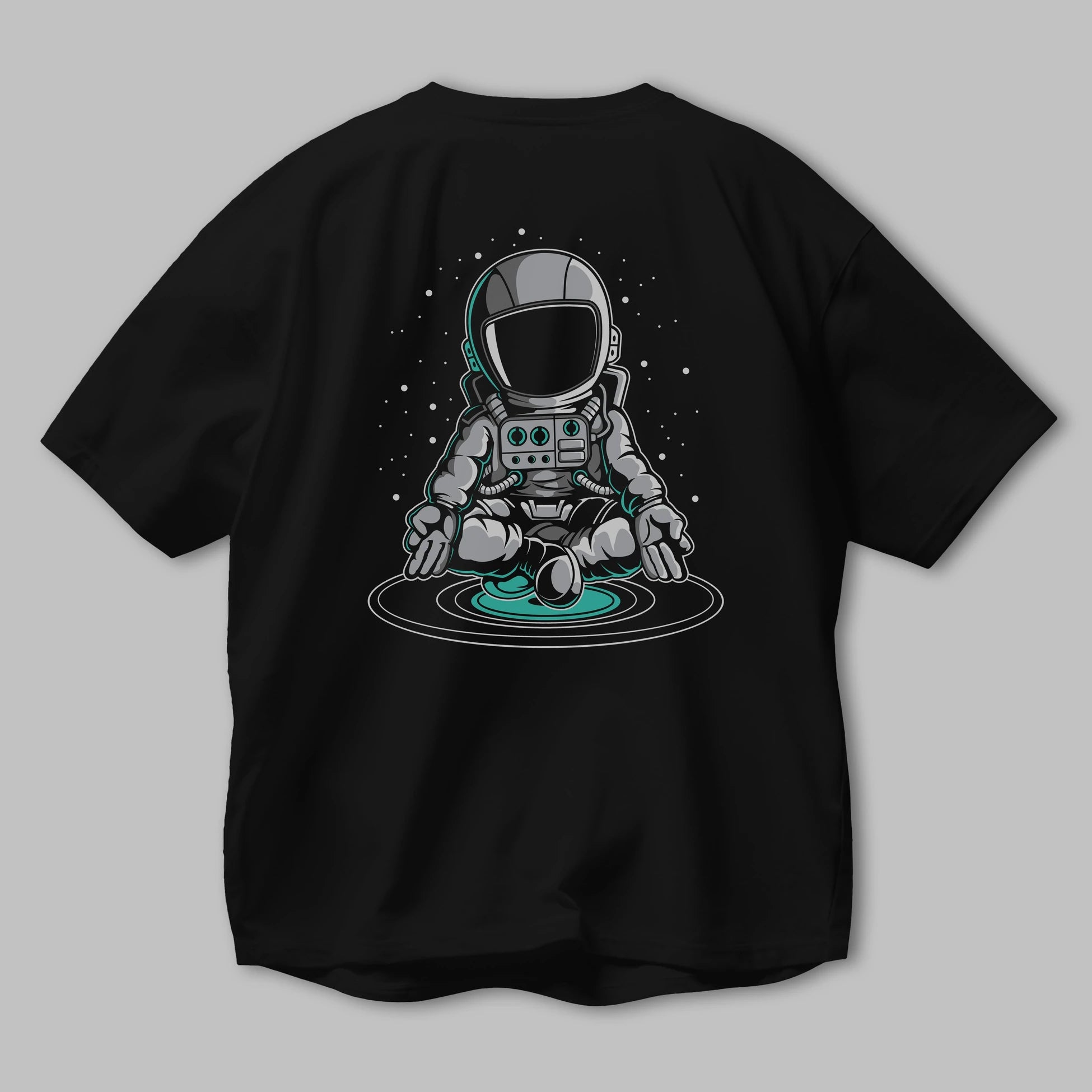 Astronaut Meditation Arka Baskılı Oversize t-shirt Erkek Kadın Unisex