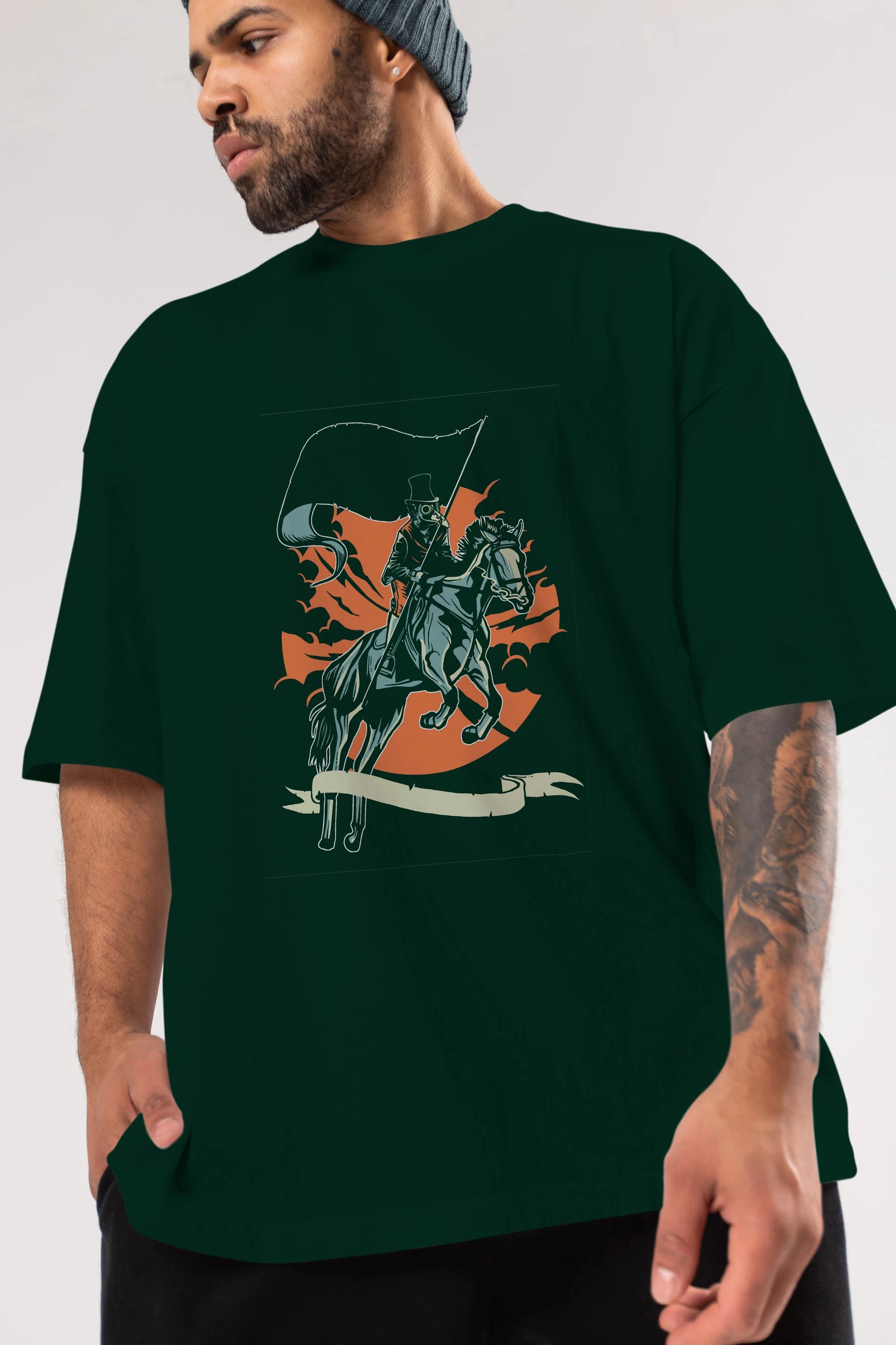 Plague Doctor Ön Baskılı Oversize t-shirt Erkek Kadın Unisex %100 Pamuk tişort