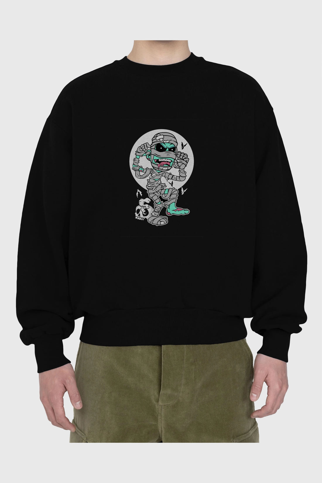 Mummy Ön Baskılı Oversize Sweatshirt Erkek Kadın Unisex