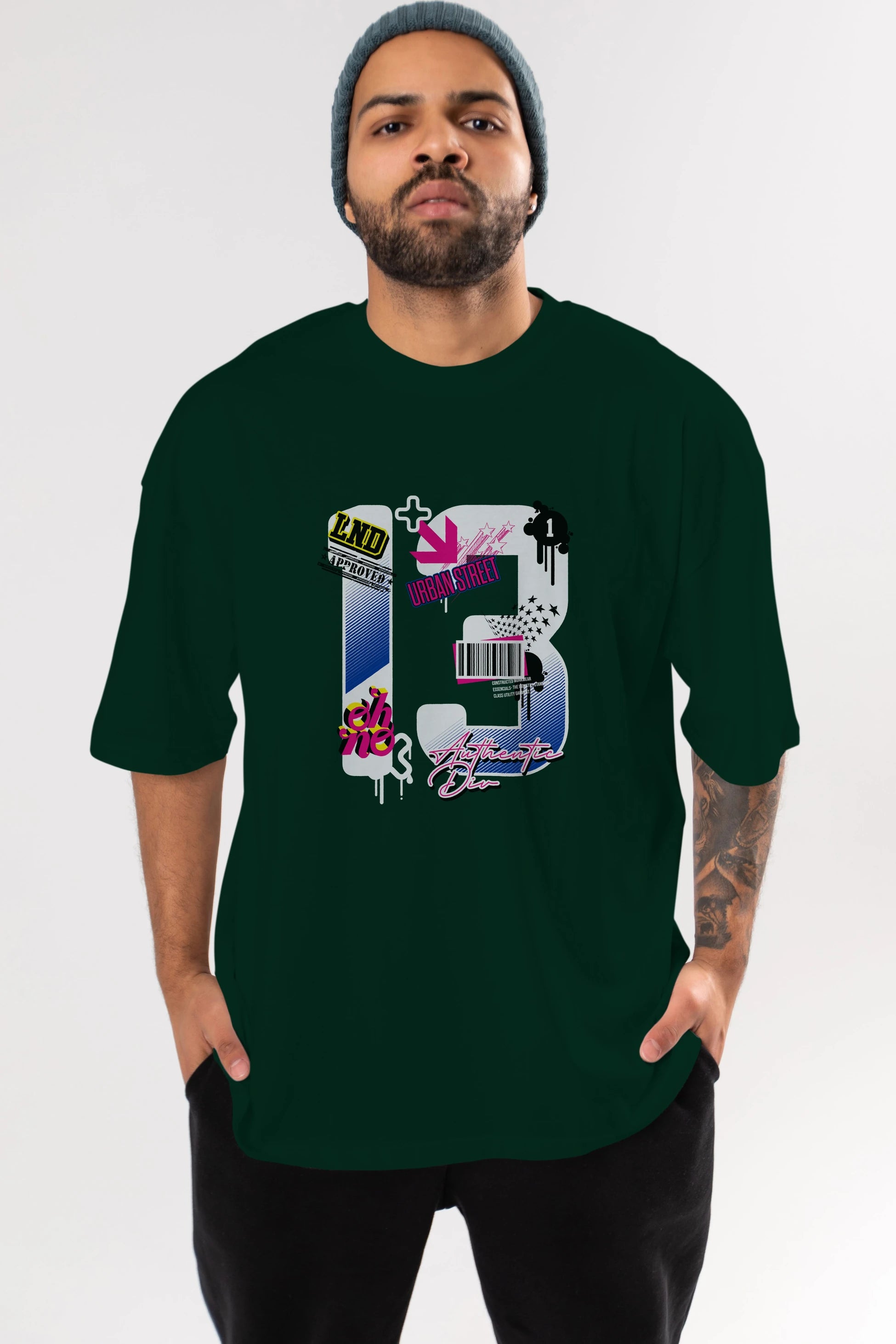Urban Street 13 Ön Baskılı Oversize t-shirt Erkek Kadın Unisex
