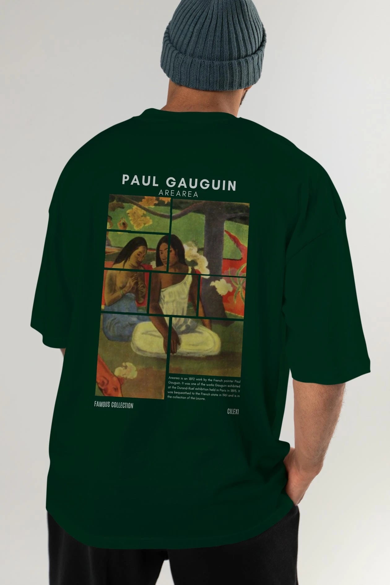 Paul Gauguin Arearea Arka Baskılı Oversize t-shirt Erkek Kadın Bisiklet Yaka Pamuk tişort