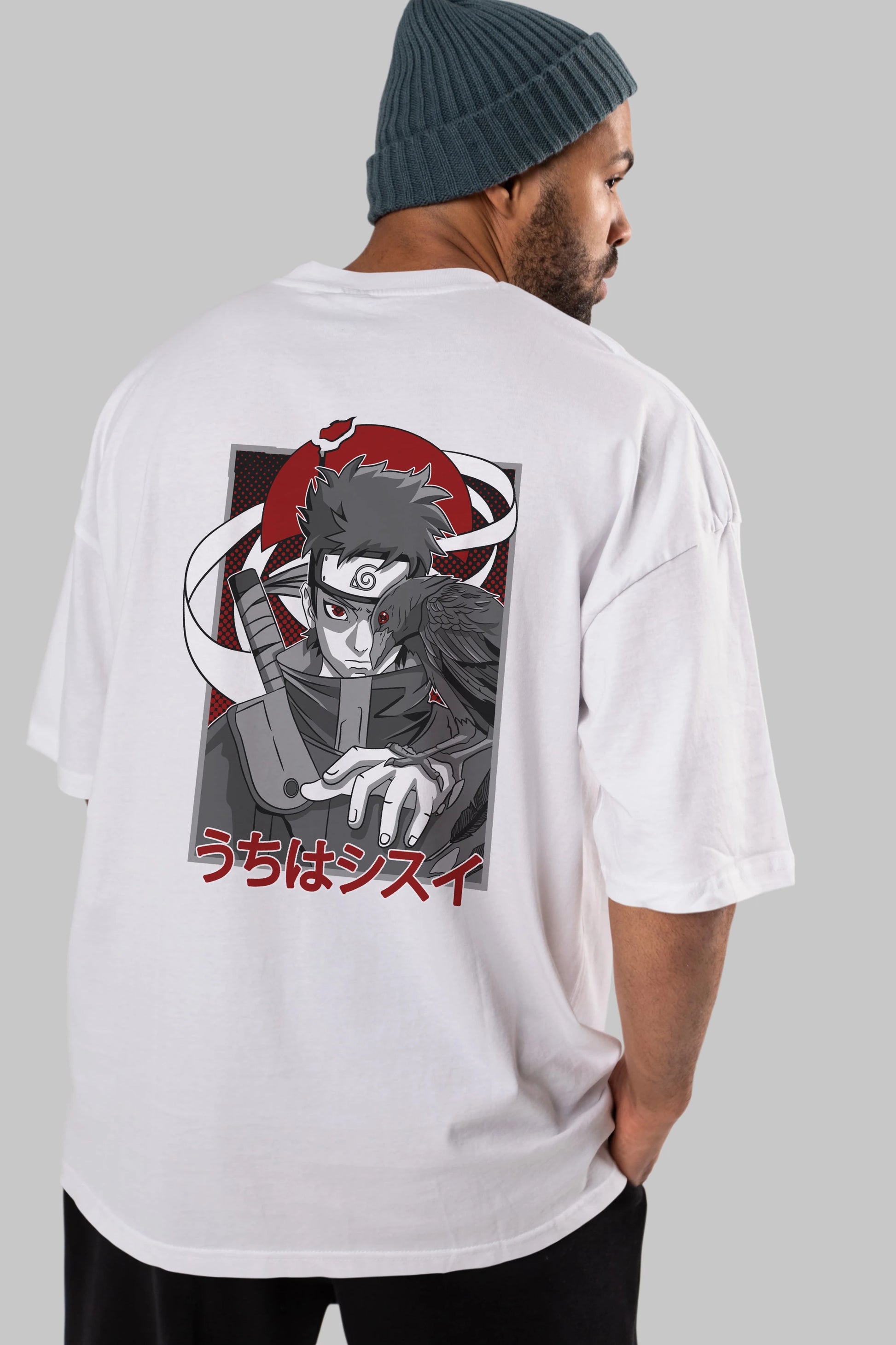 SHISUI UCHIHA NARUTO Anime Arka Baskılı Oversize t-shirt Erkek Kadın Unisex