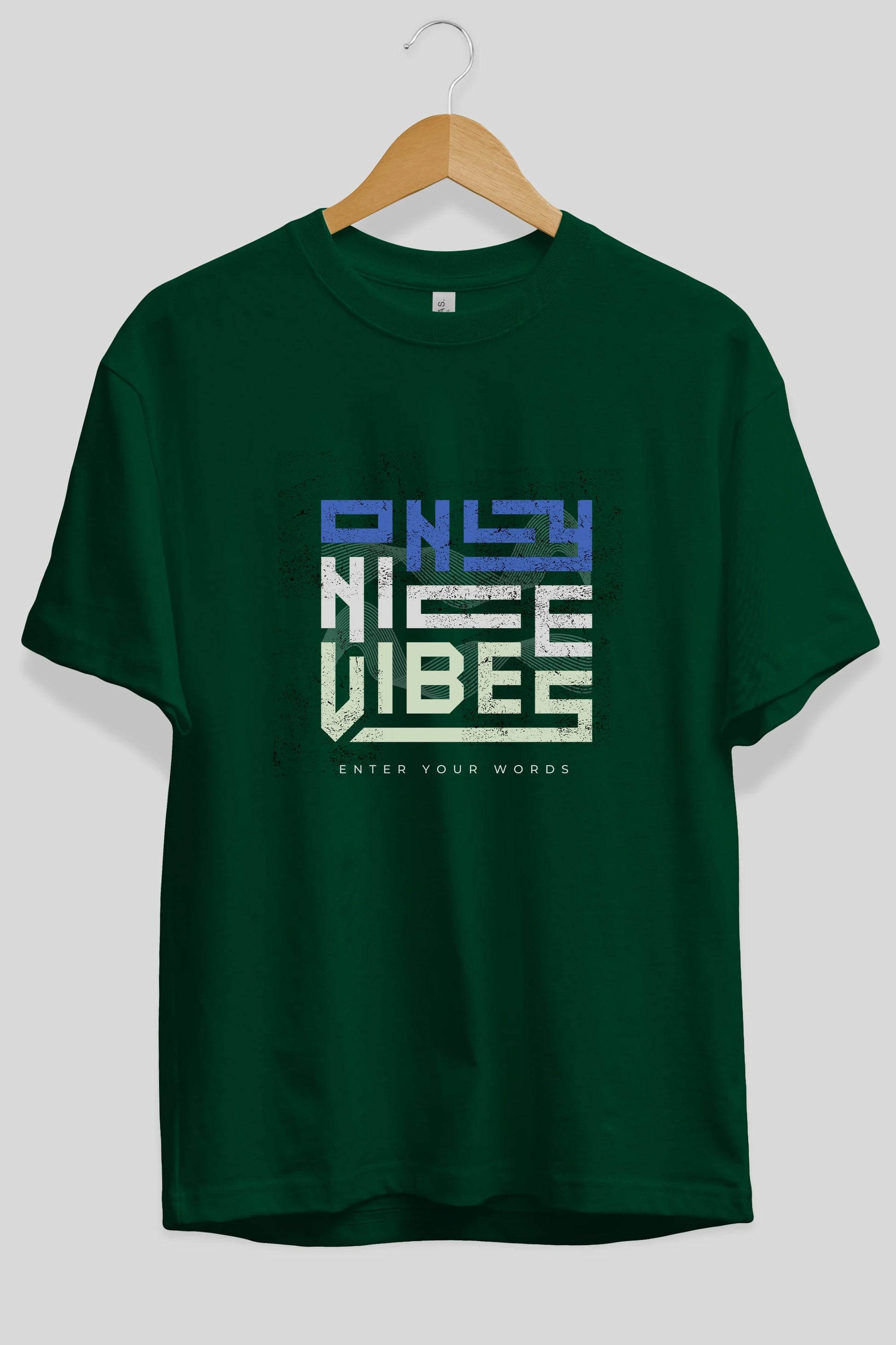 Only Nice Vibes Ön Baskılı Oversize t-shirt Erkek Kadın Unisex