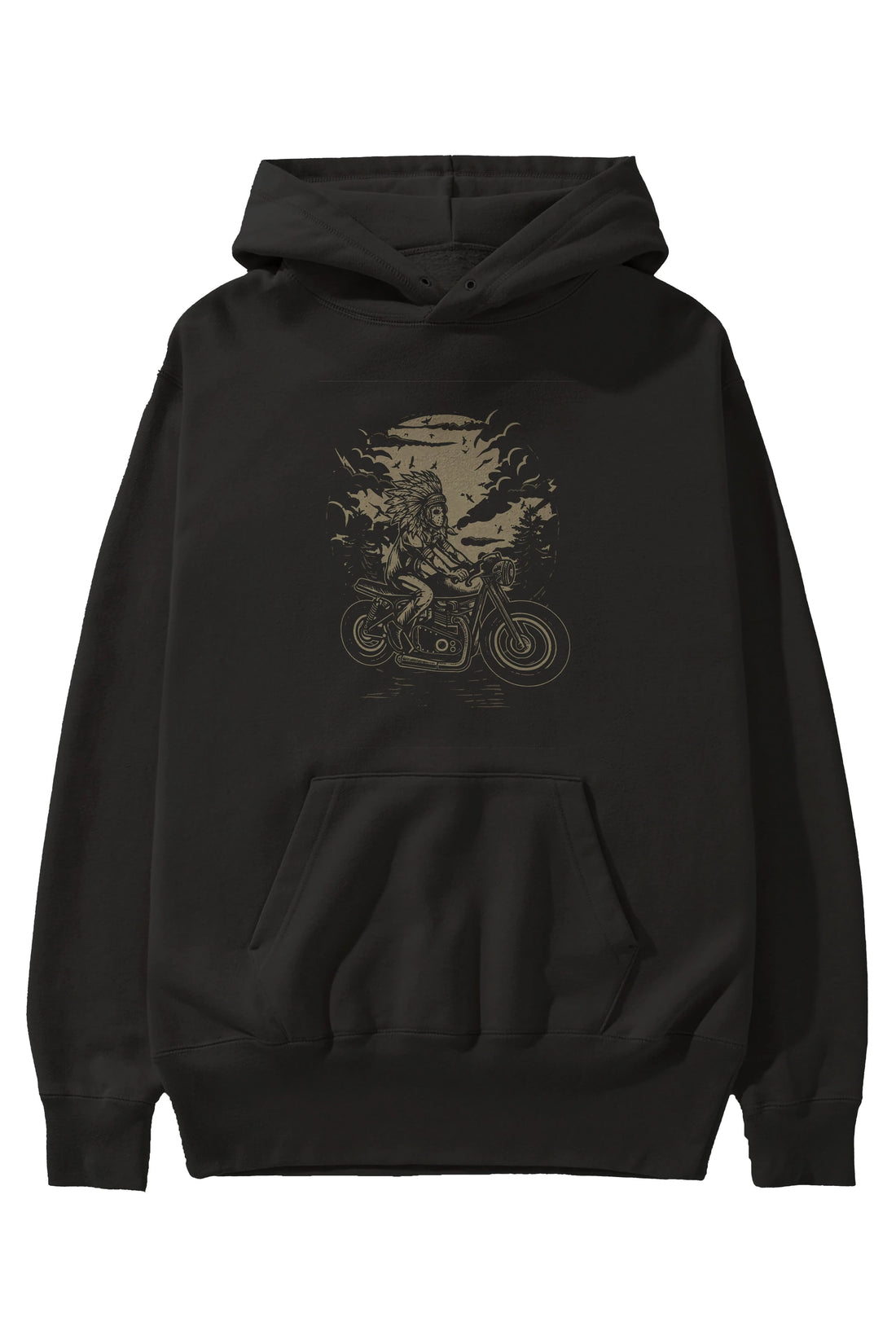 Indian Chief Rider Ön Baskılı Hoodie Oversize Kapüşonlu Sweatshirt Erkek Kadın Unisex
