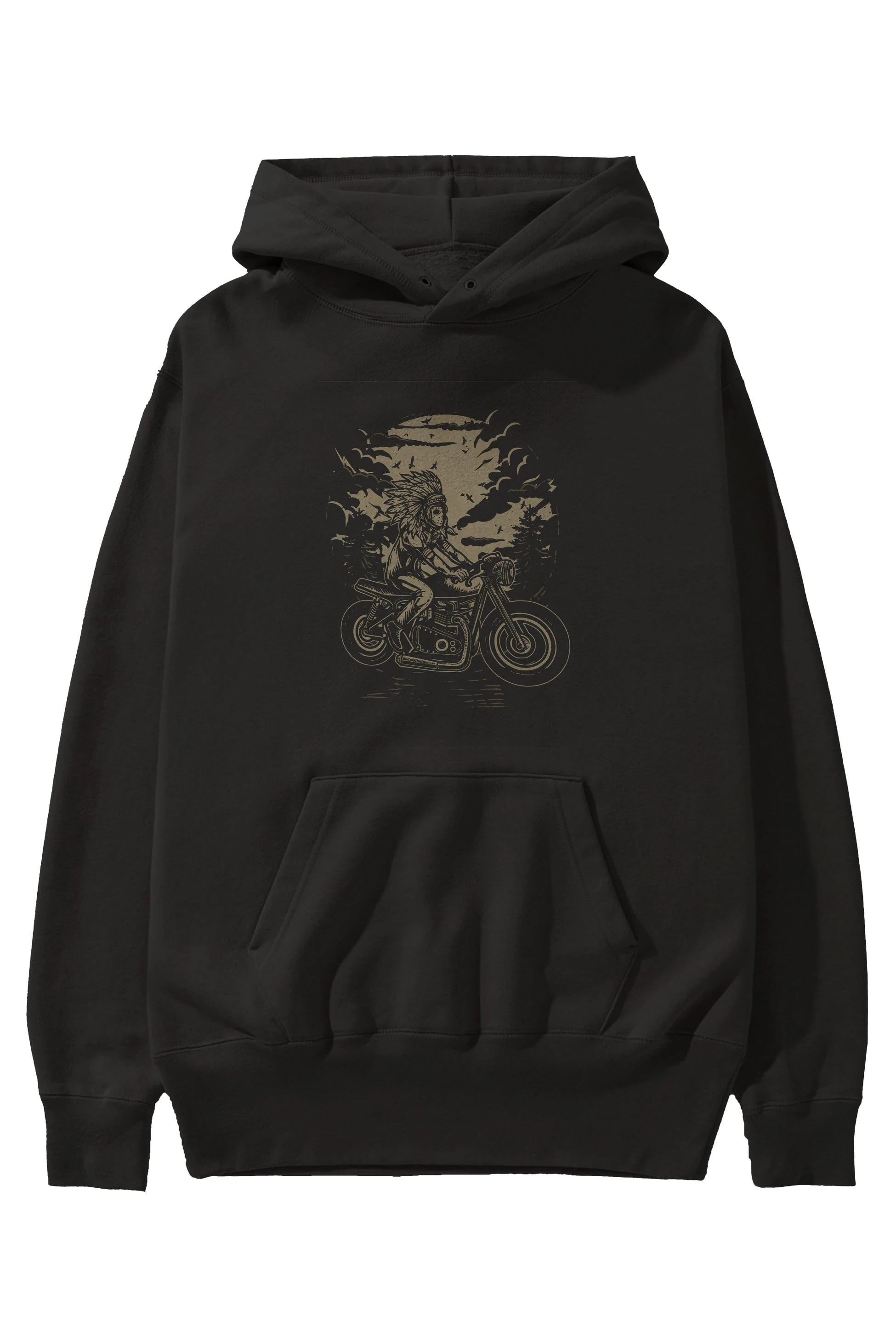 Indian Chief Rider Ön Baskılı Hoodie Oversize Kapüşonlu Sweatshirt Erkek Kadın Unisex