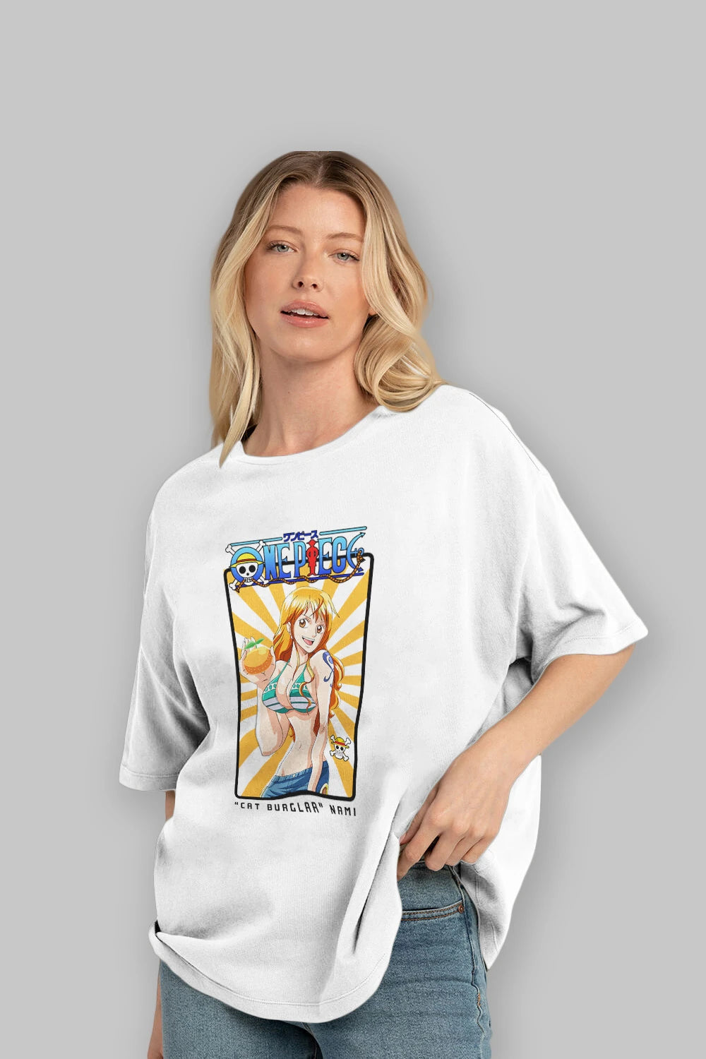 Nami Anime Ön Baskılı Oversize t-shirt Erkek Kadın Unisex