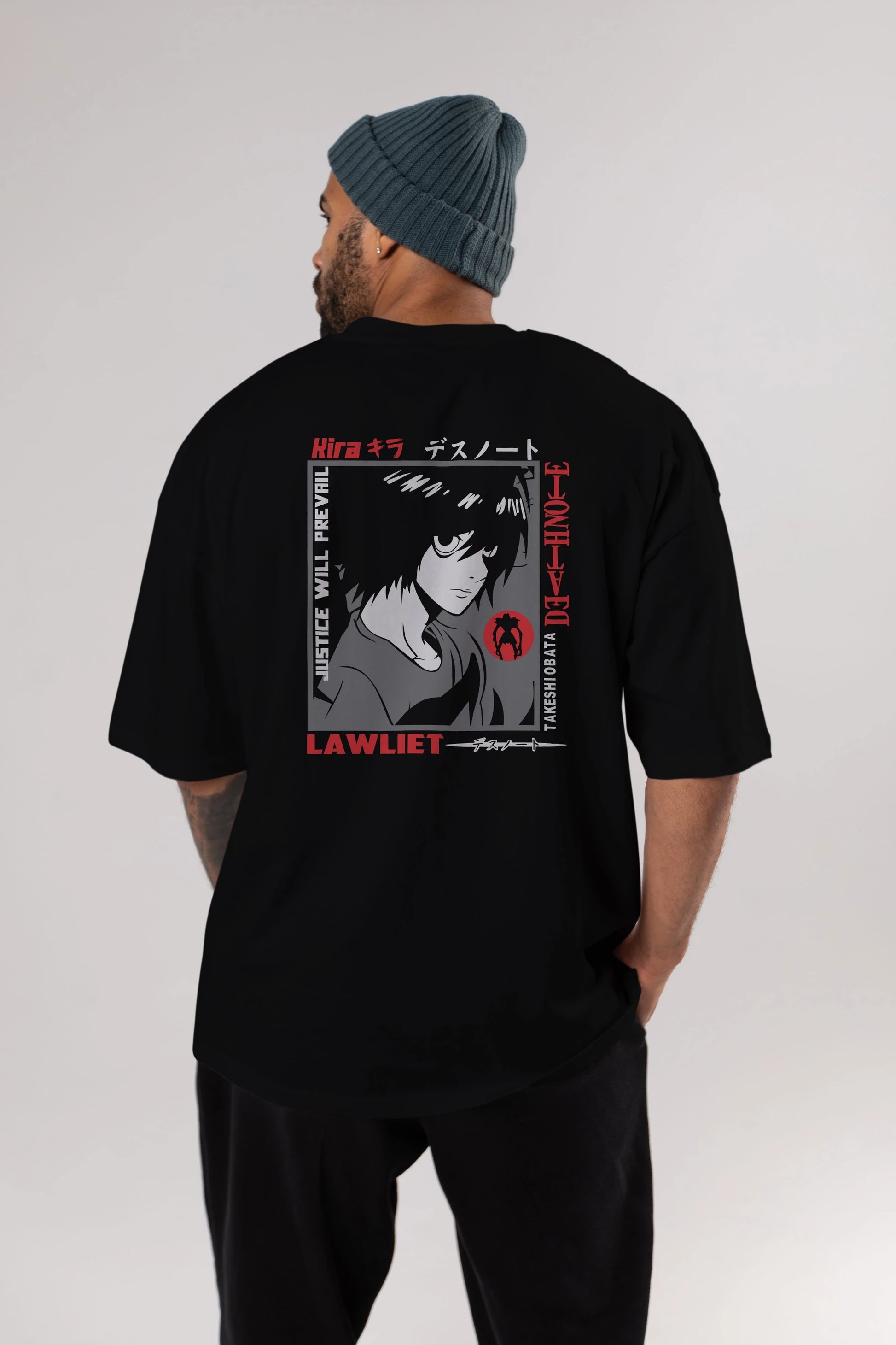 DEATH NOTE Anime Arka Baskılı Oversize t-shirt Erkek Kadın Unisex