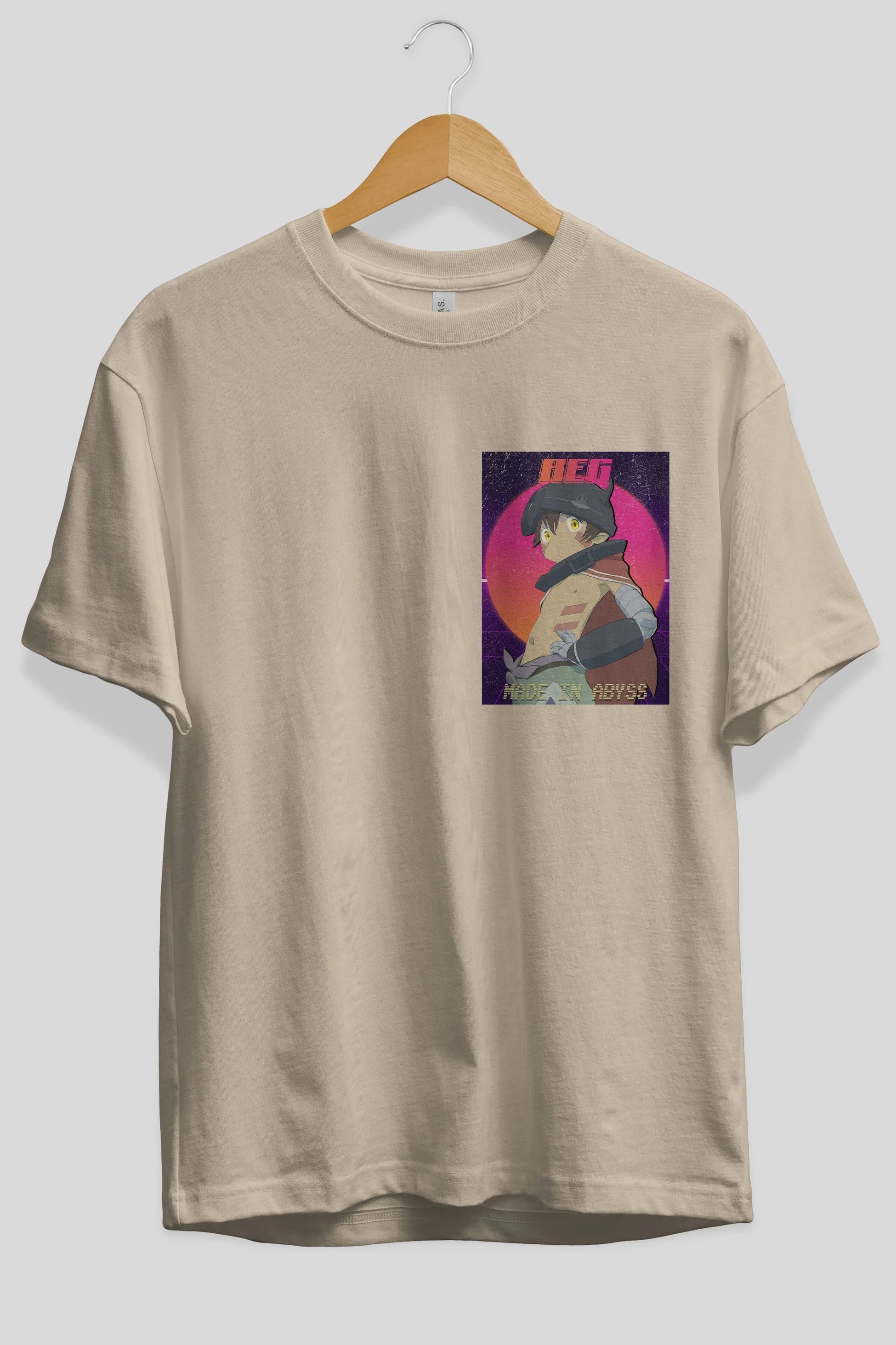 Reg 7 Ön Sol Baskılı Oversize t-shirt Erkek Kadın Unisex %100 Pamuk Bisiklet Yaka tişort