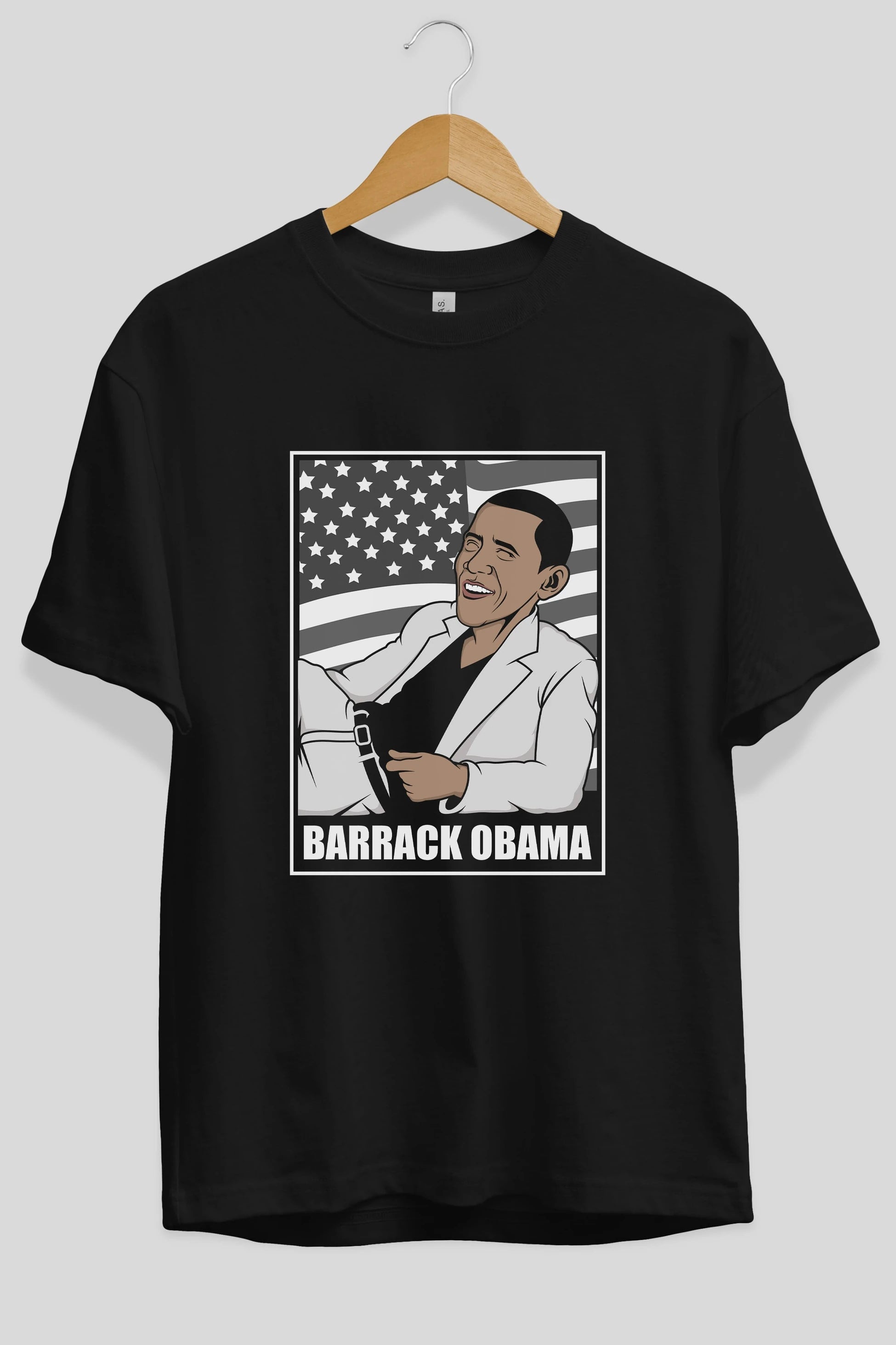 Obama Thriller Ön Baskılı Oversize t-shirt Erkek Kadın Unisex %100 Pamuk tişort