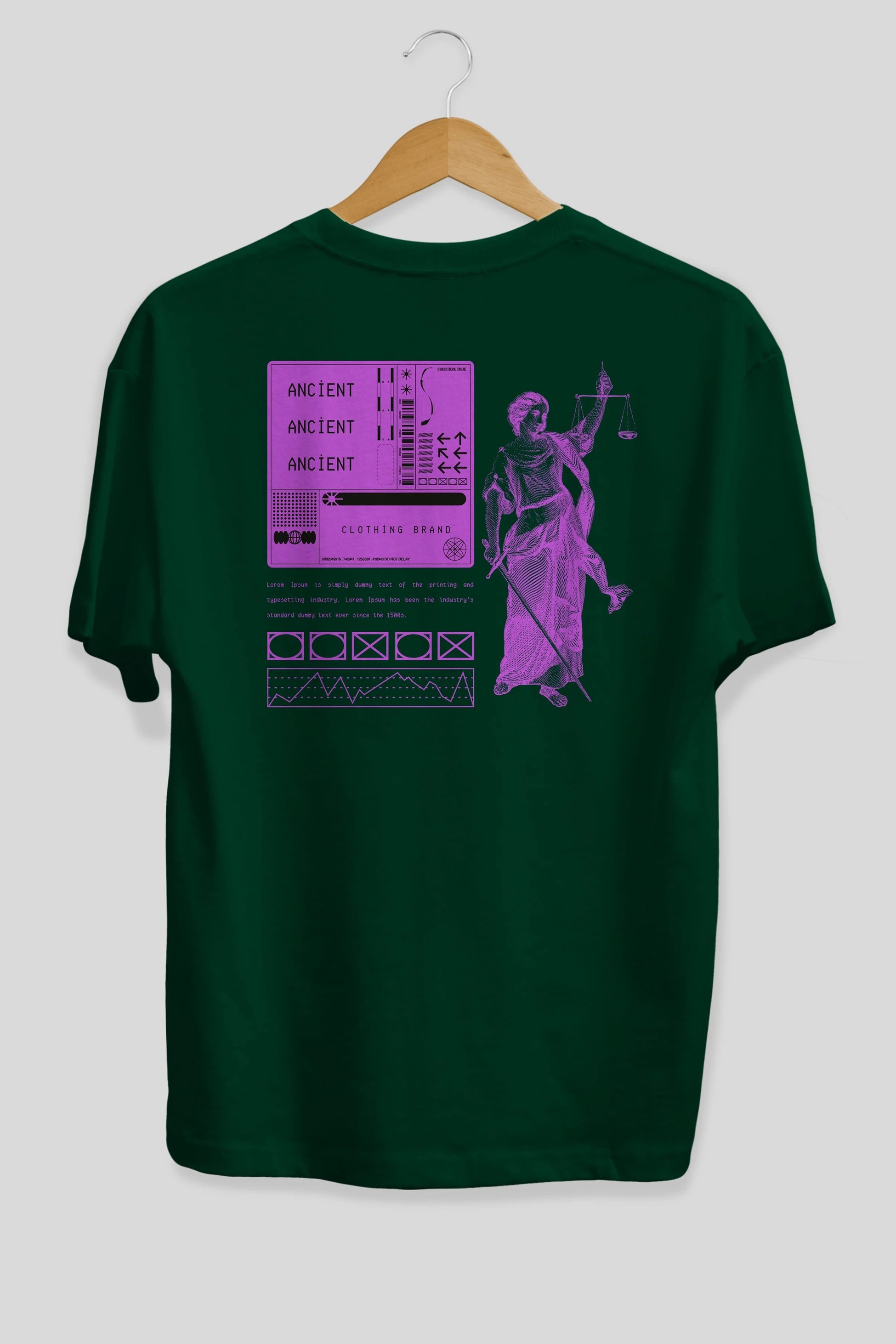 Ancient Streetwear Arka Baskılı Oversize t-shirt Erkek Kadın Unisex