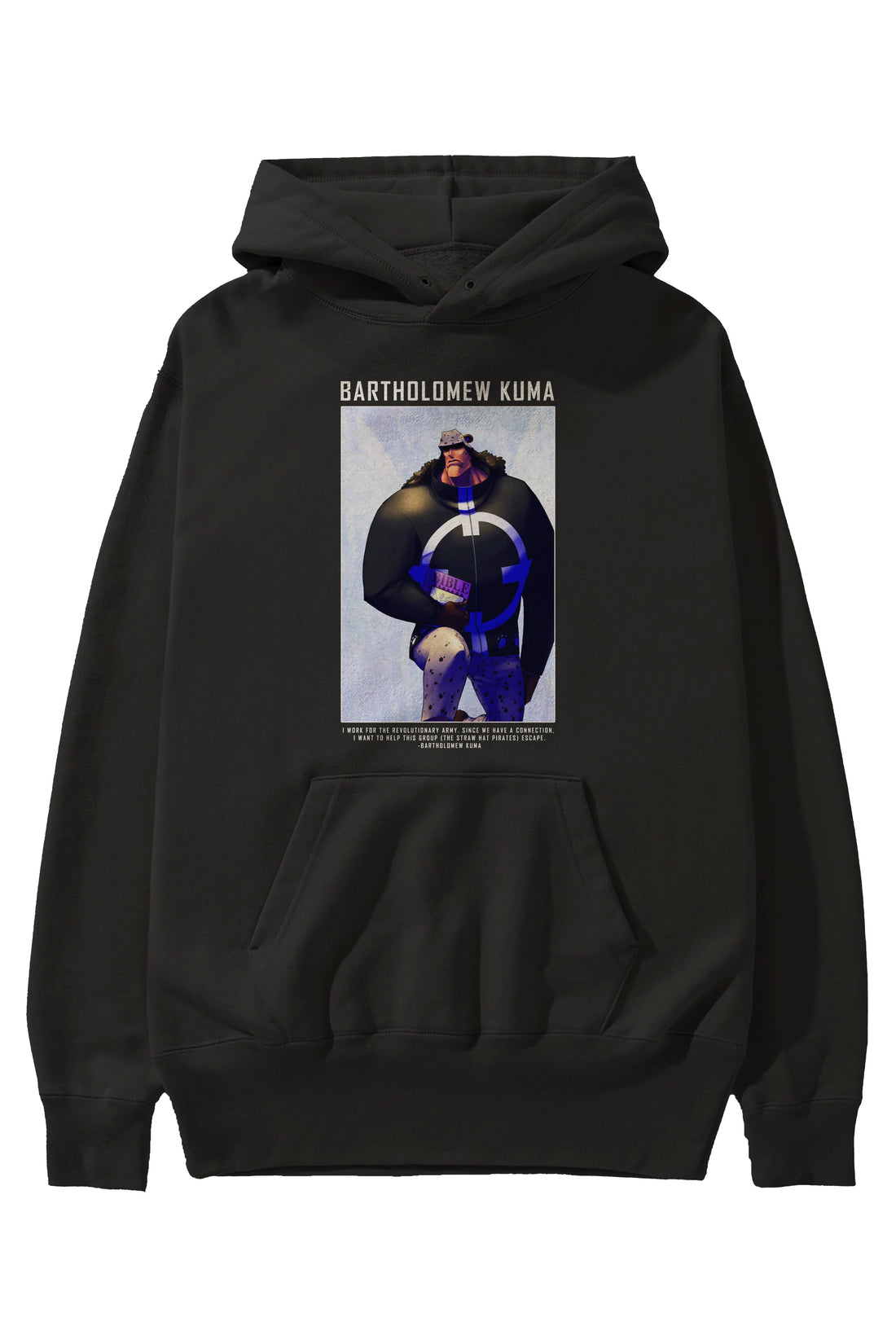Bartholomew Kuma Anime Ön Baskılı Hoodie Oversize Kapüşonlu Sweatshirt Erkek Kadın Unisex