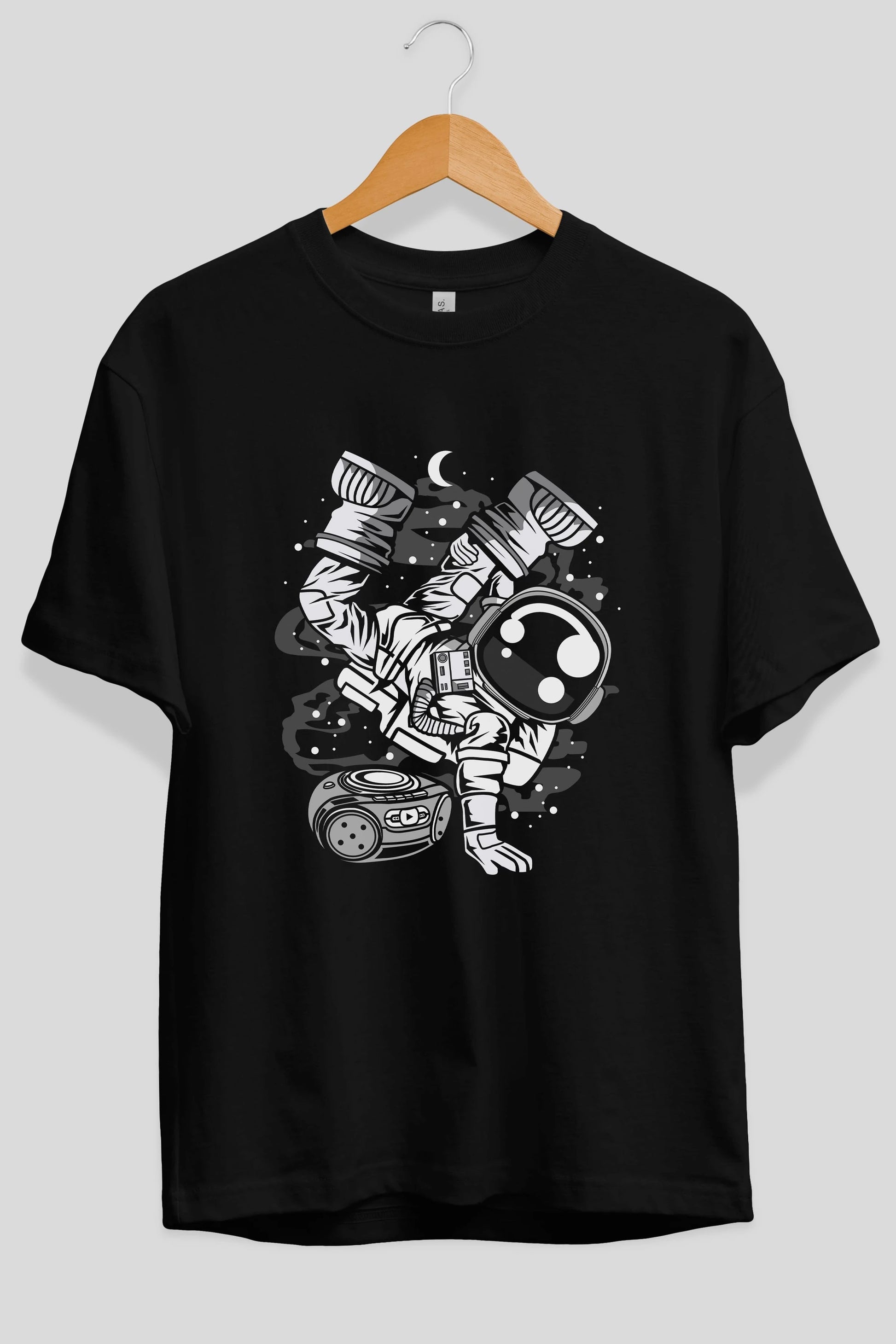Space Breakdance Ön Baskılı Oversize t-shirt Erkek Kadın Unisex
