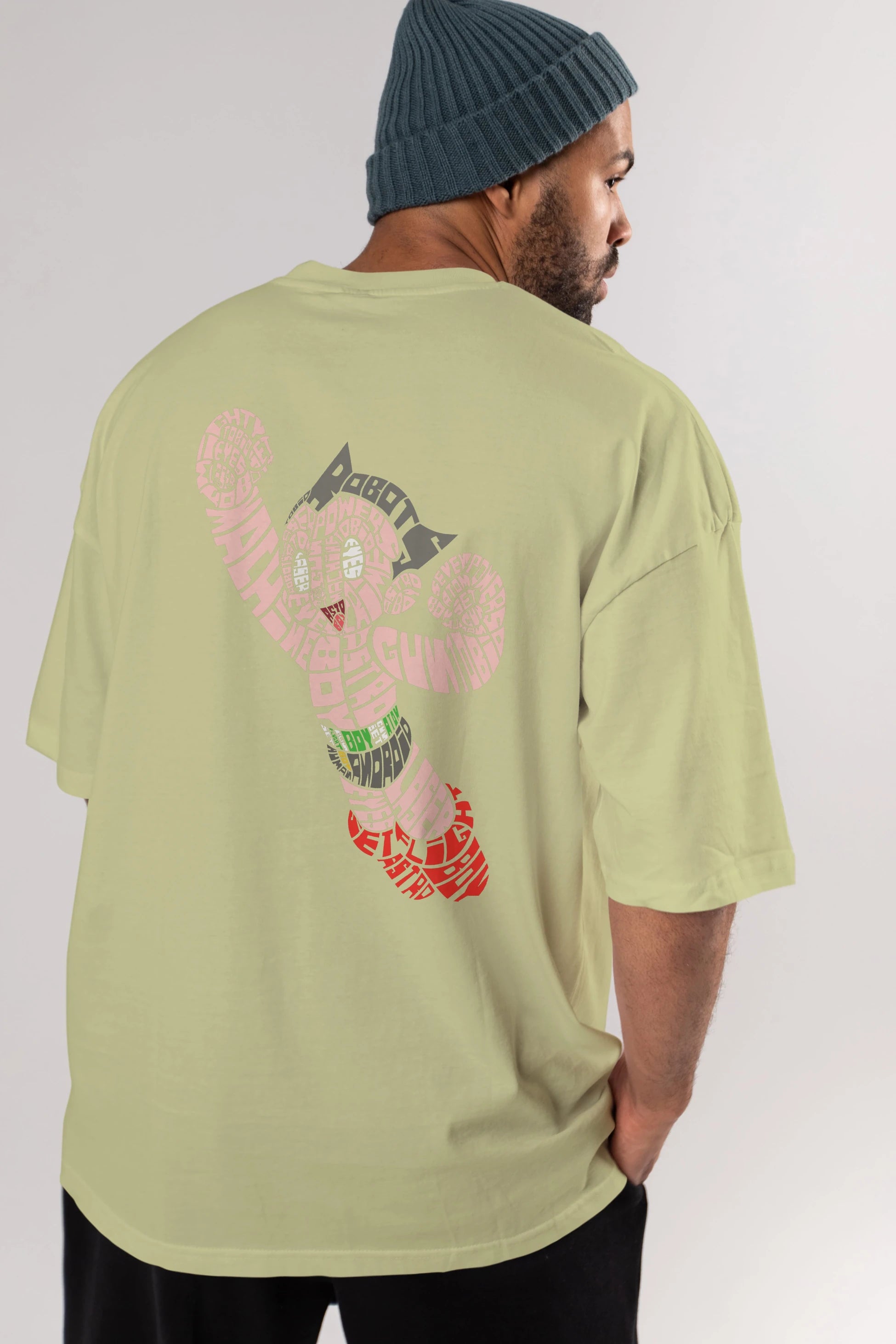 Astroboy Arka Baskılı Oversize t-shirt %100 pamuk Erkek Kadın Unisex