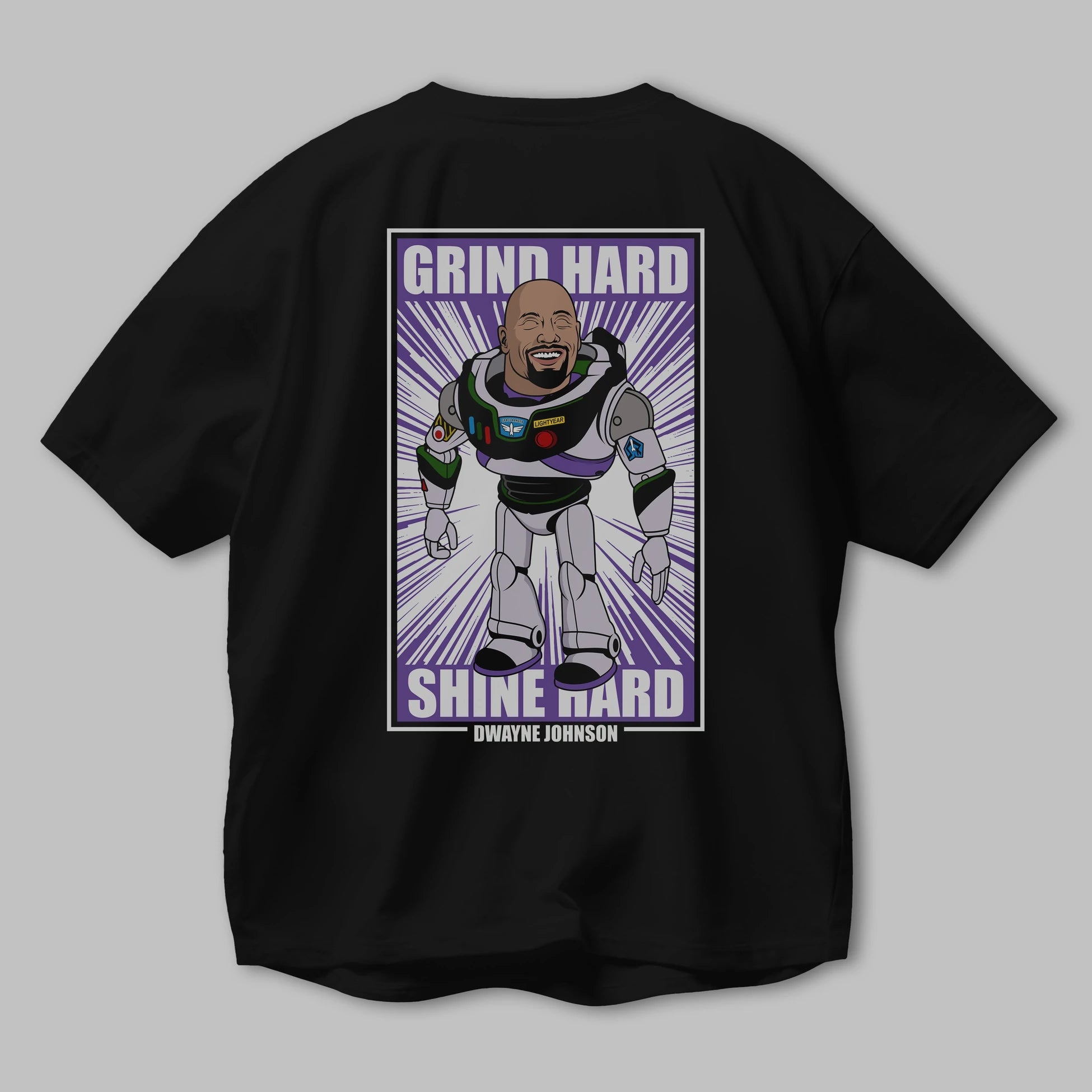 Dwayne Johnson Buzz Lightyear Arka Baskılı Oversize t-shirt Erkek Kadın Unisex %100 Pamuk tişort