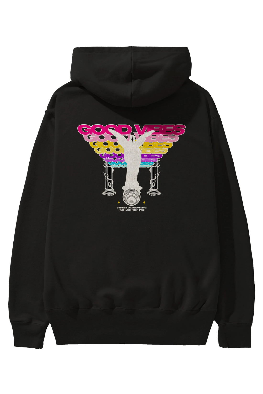 Good Vibes Arka Baskılı Hoodie Oversize Kapüşonlu Sweatshirt Erkek Kadın Unisex