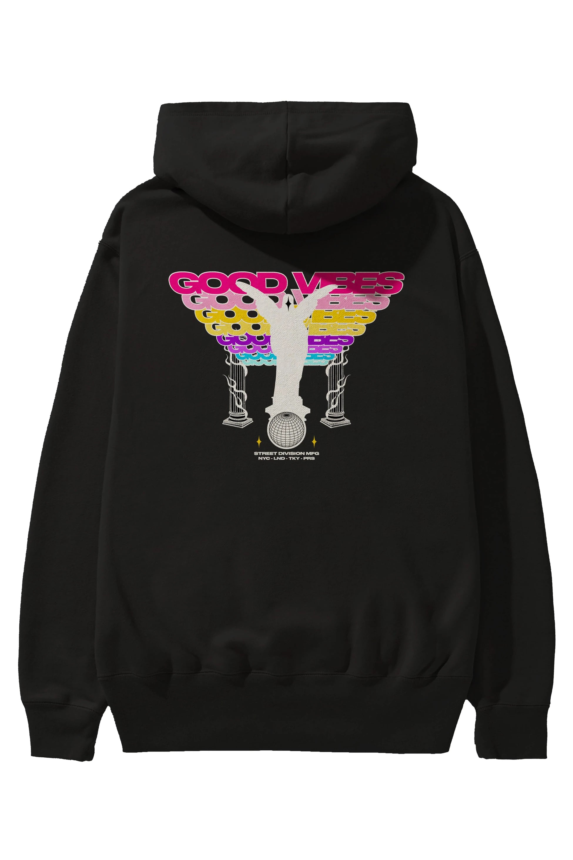 Good Vibes Arka Baskılı Hoodie Oversize Kapüşonlu Sweatshirt Erkek Kadın Unisex