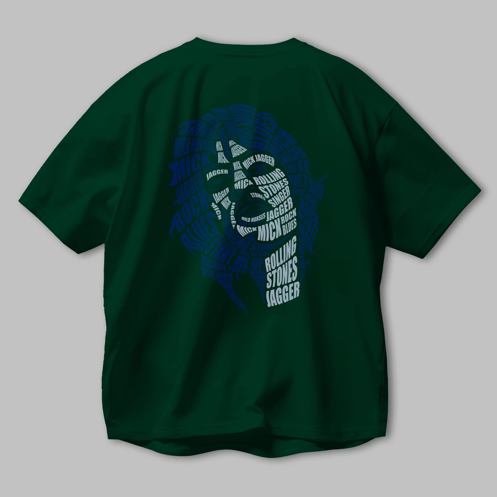 Mick Jagger Calligram Arka Baskılı Oversize t-shirt %100 pamuk Erkek Kadın Unisex