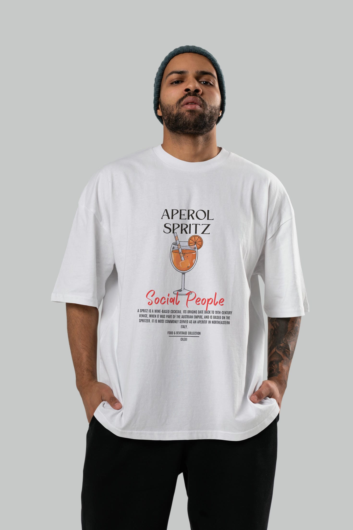 Aperol Sprıtz Kokteyl Serisi ön Baskılı Oversize t-shirt Erkek Kadın %100 Pamuk Bisiklet Yaka tişort